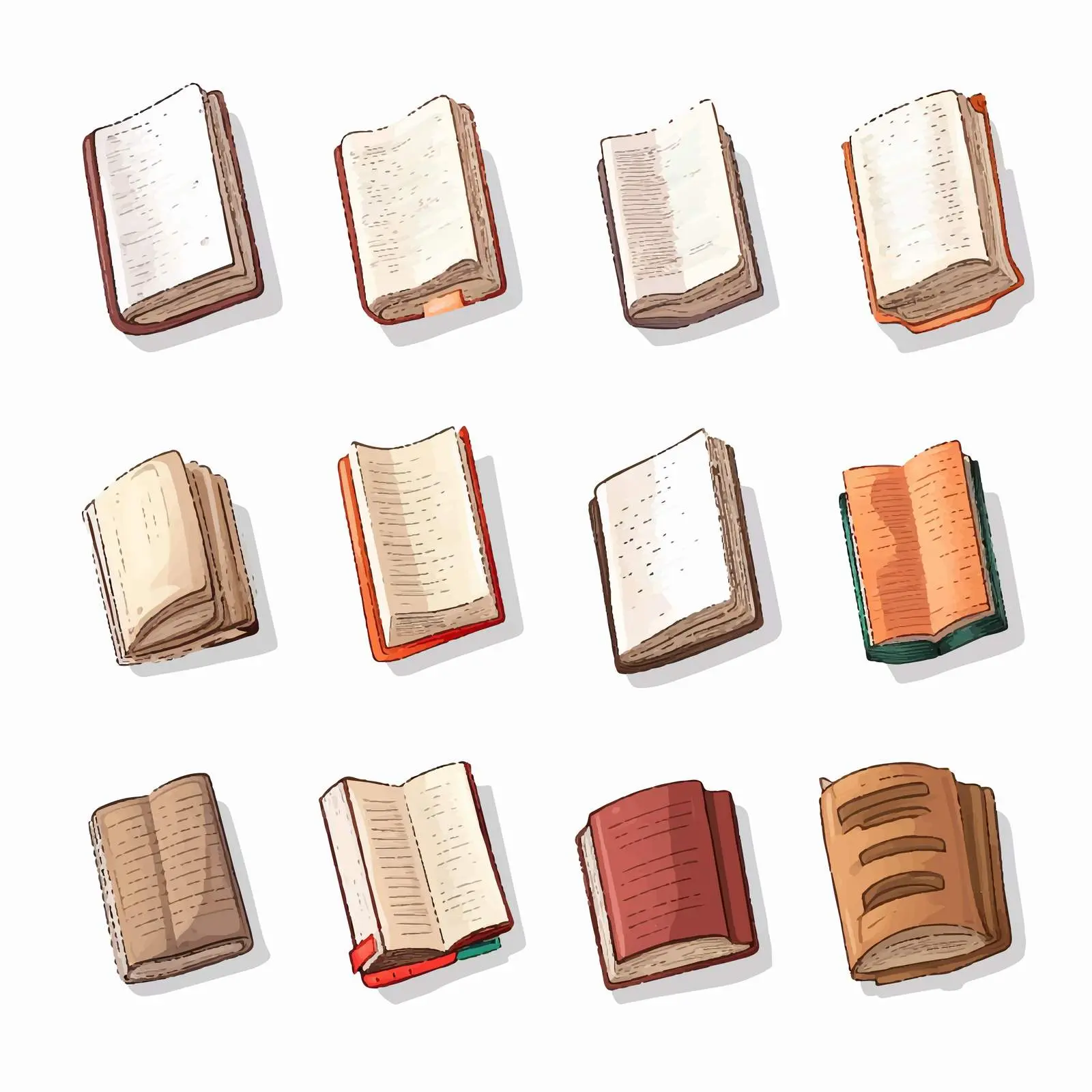 Book Line Vector Illustration on White Background — free download from Dotvec