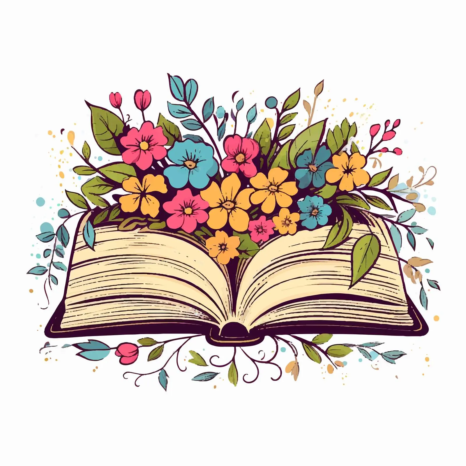 Book Outline Vector Illustration on White Background — free download from Dotvec