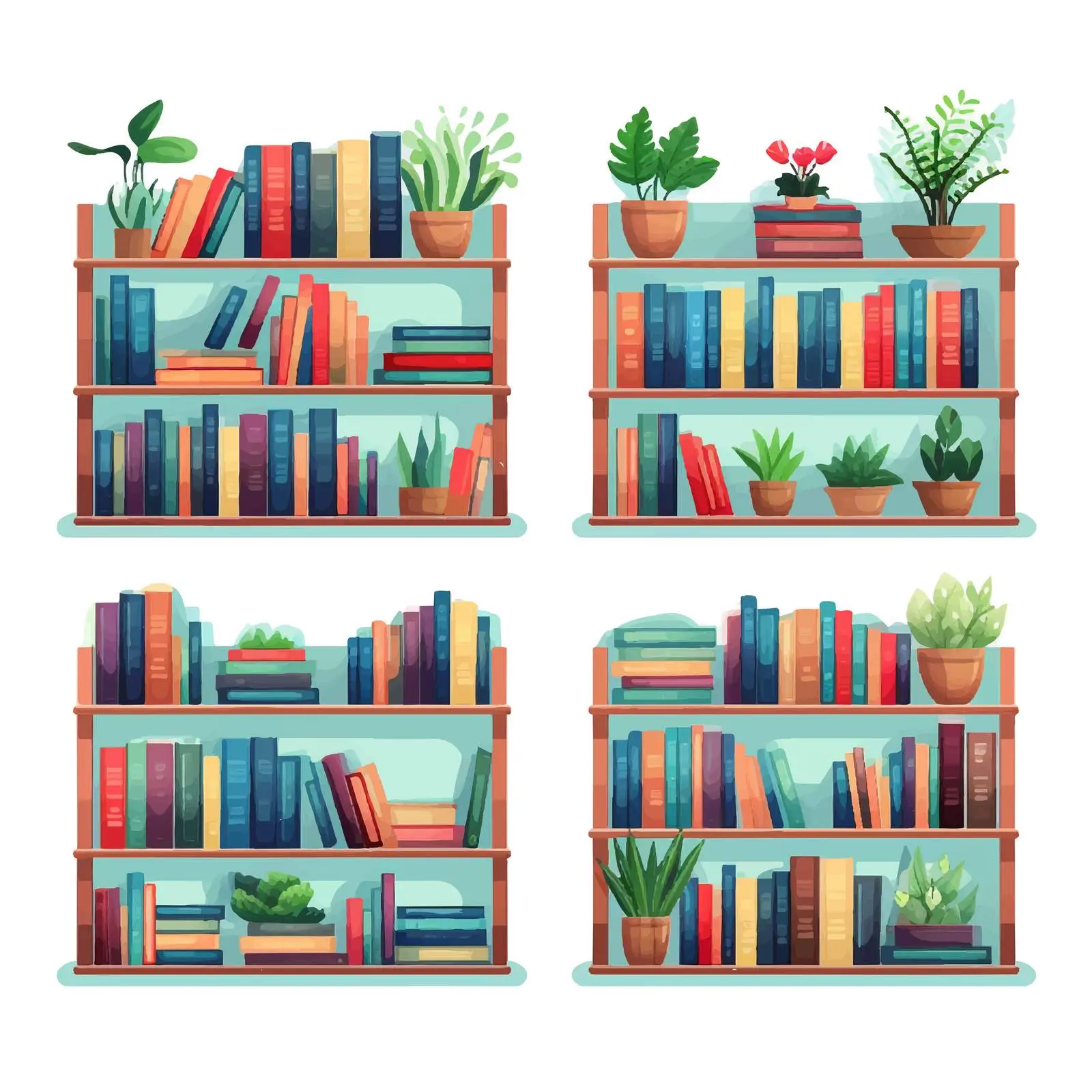 Kids Literature Spines on Bookshelves Illustration – free spines image from Dotvec