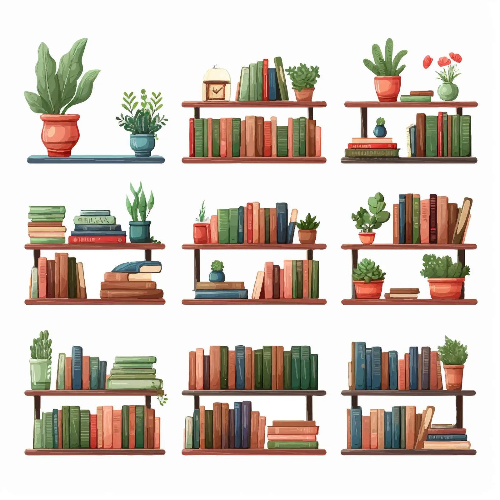 Colorful Kids Literature Book Spines on Shelves — free download from Dotvec