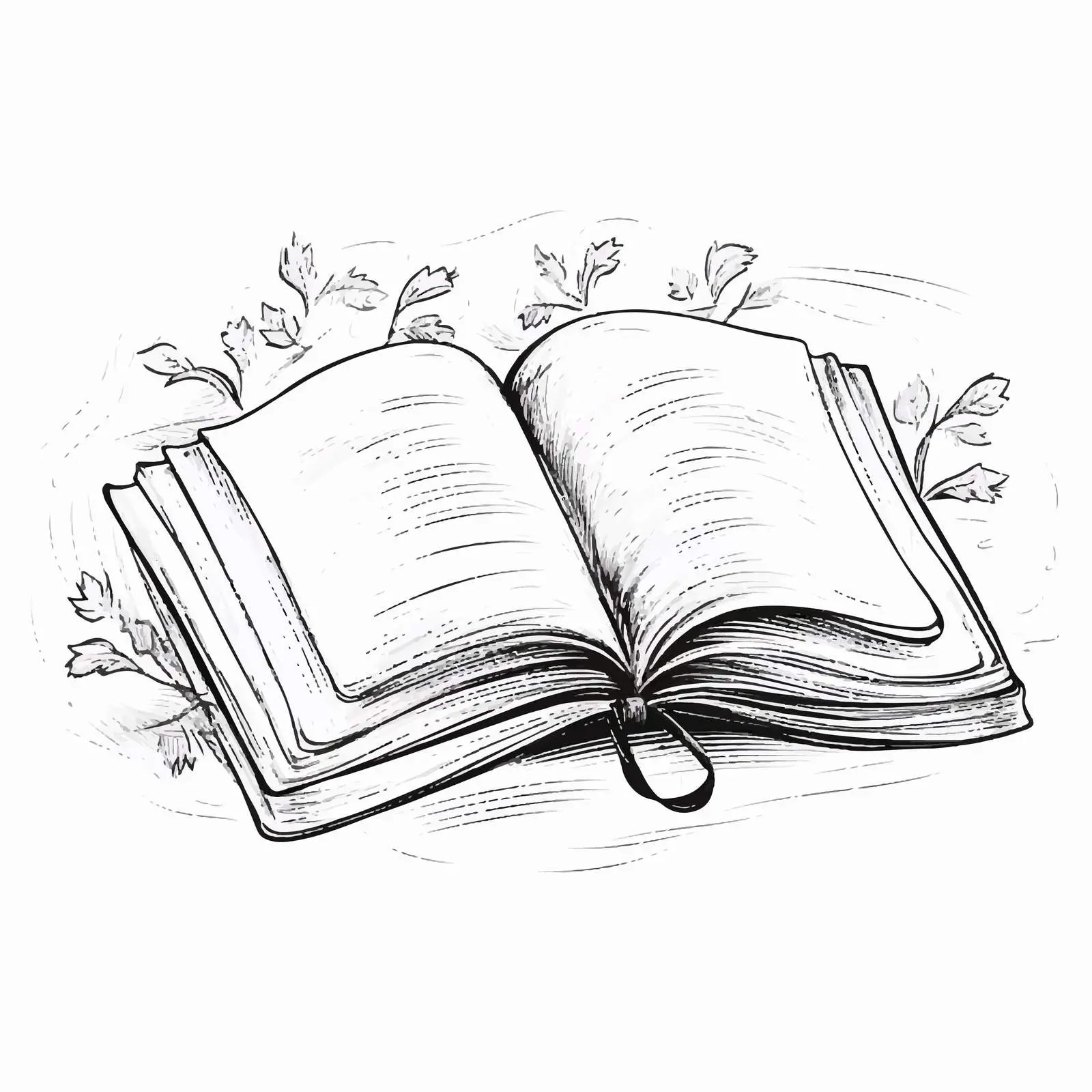 Book Sketch Vector Illustration on White Background — free download from Dotvec