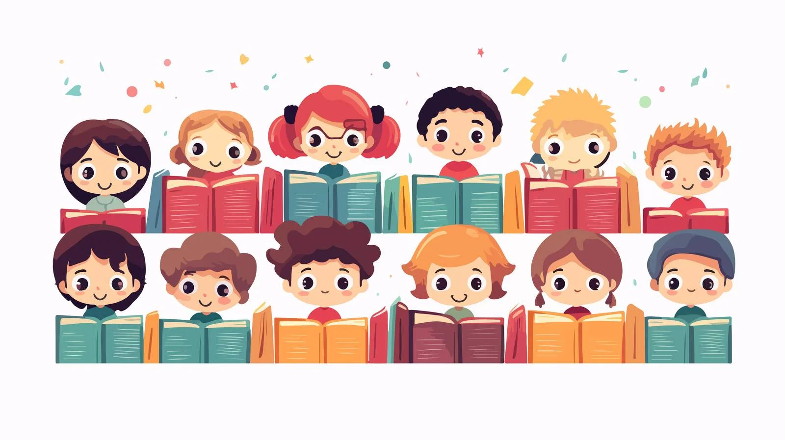 Colorful Learning Books Cover Image — free download from Dotvec