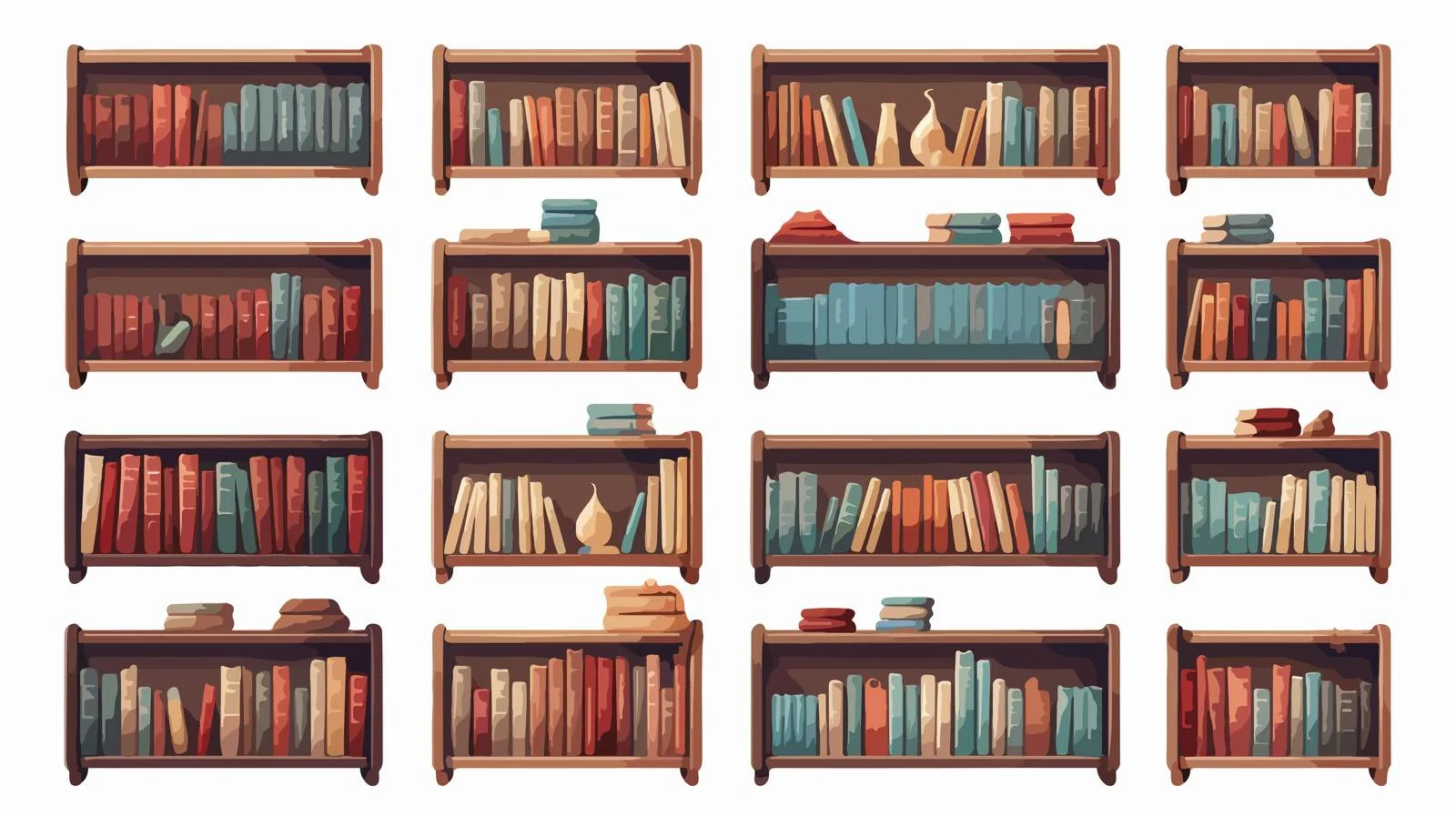 Quality Cartoon Bookshelf Design — free download from Dotvec