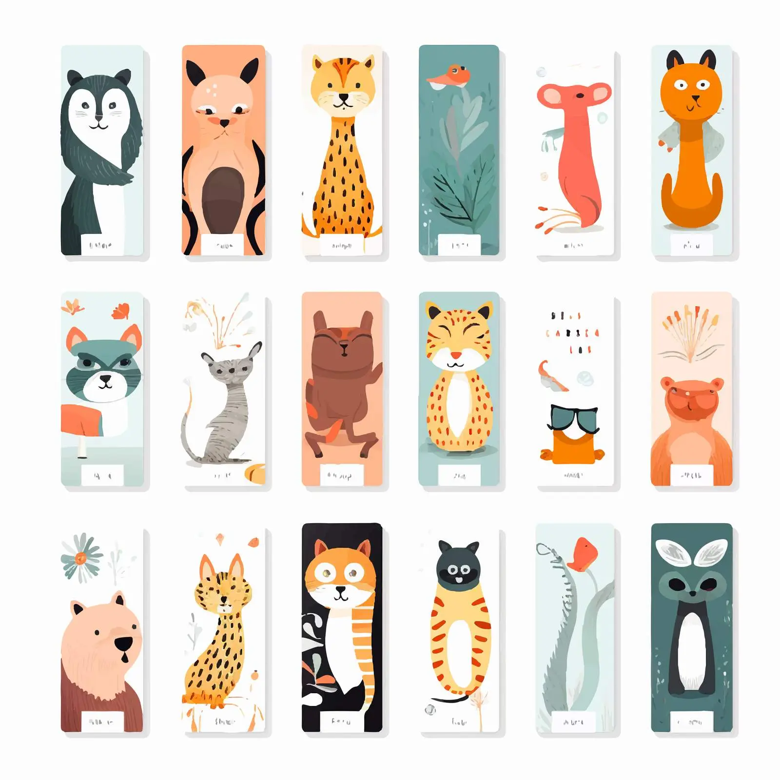 Animal and Letter Bookmark Templates Vector Design – free learning tools image from Dotvec