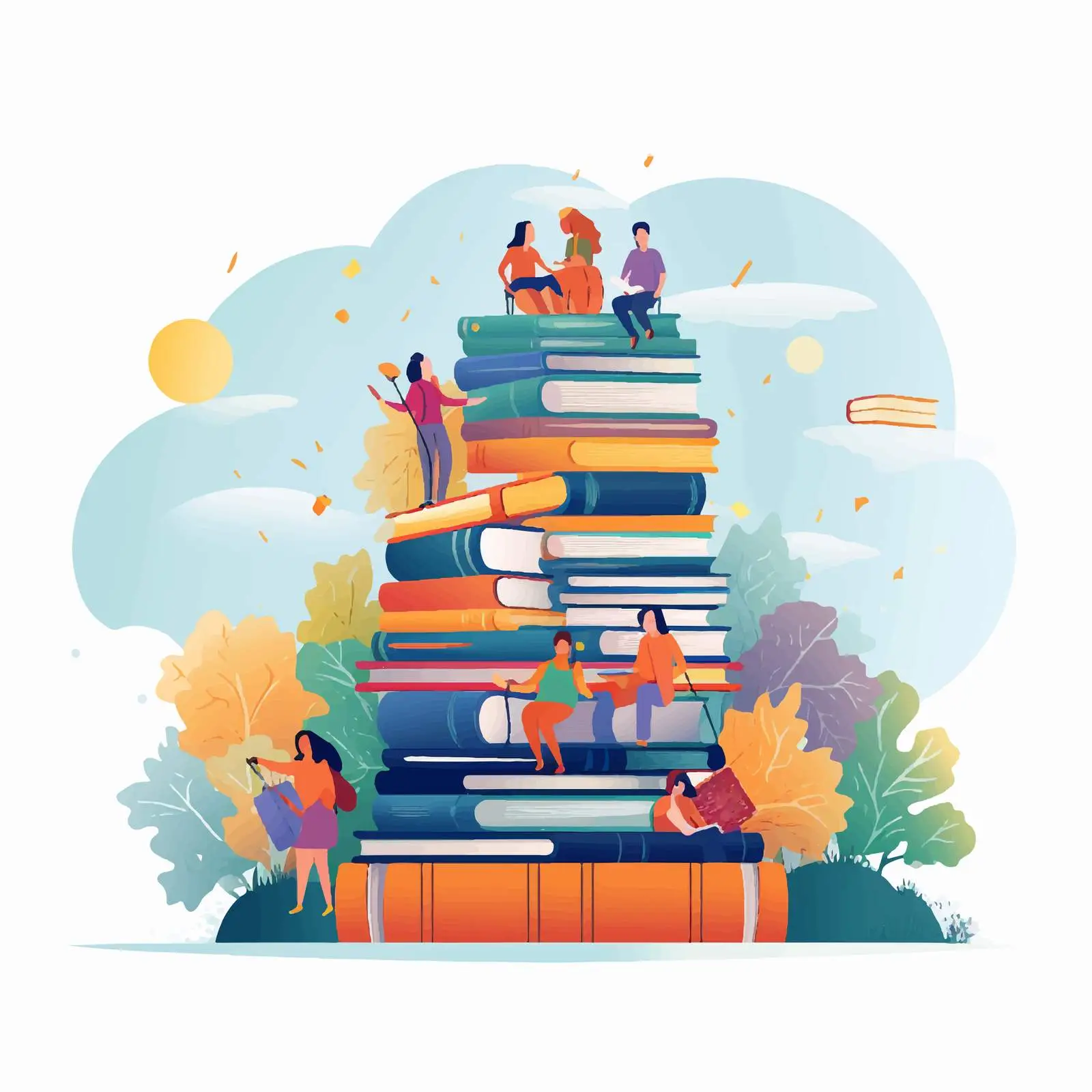 Books Stack for Education and Knowledge Poster — free download from Dotvec