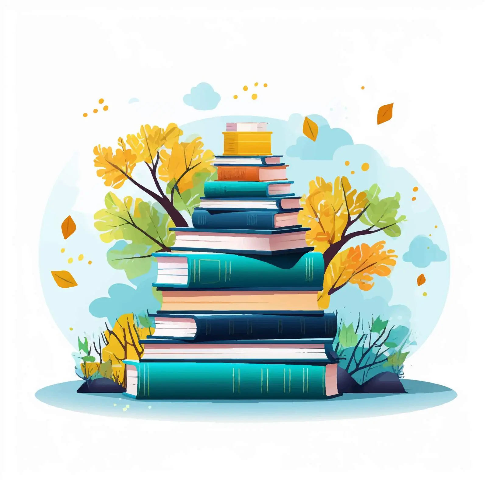 Books Stack for Education and Knowledge Poster — free download from Dotvec