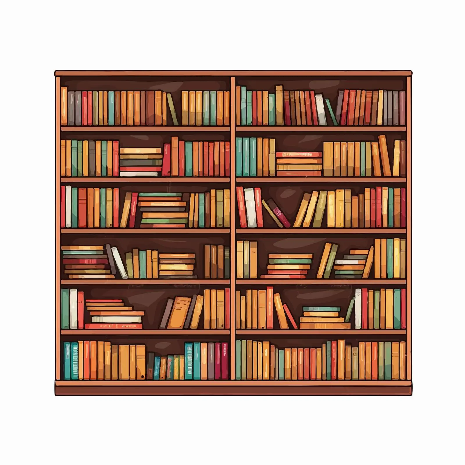 Minimalist Bookshelf Vector Illustration on White Background – free bookshelf image from Dotvec