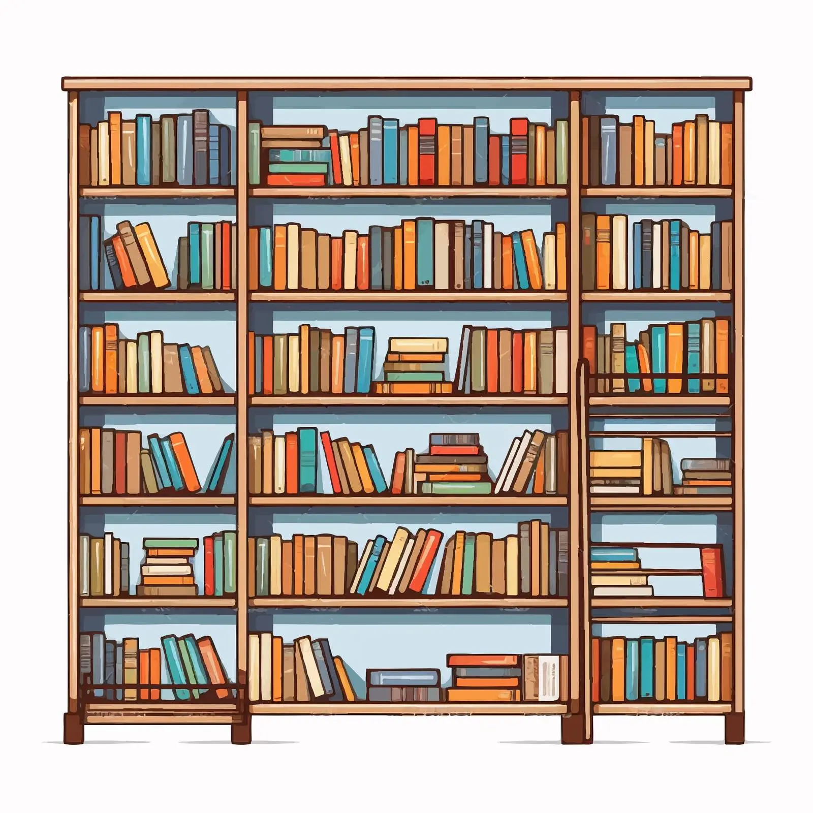 Vector Illustration of Bookshelf on White Background – free 3d effect image from Dotvec