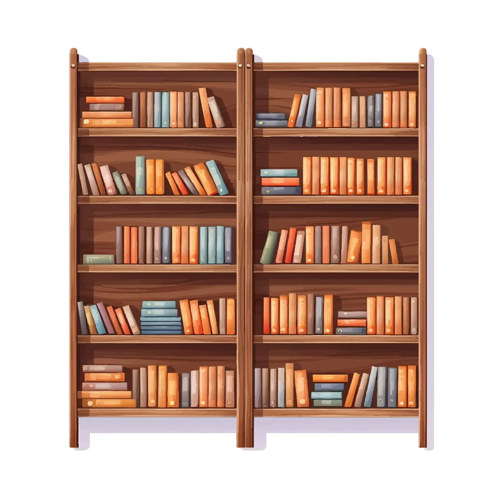 Bookshelf Vector Illustration on White Background — free download from Dotvec