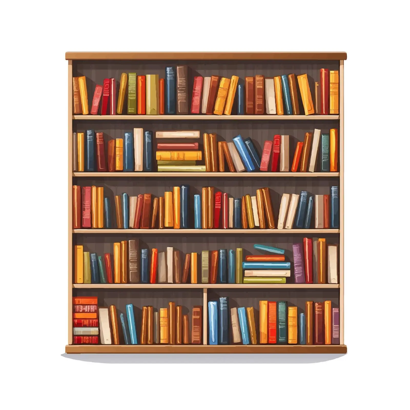 Bookshelf Vector Illustration on White Background — free download from Dotvec