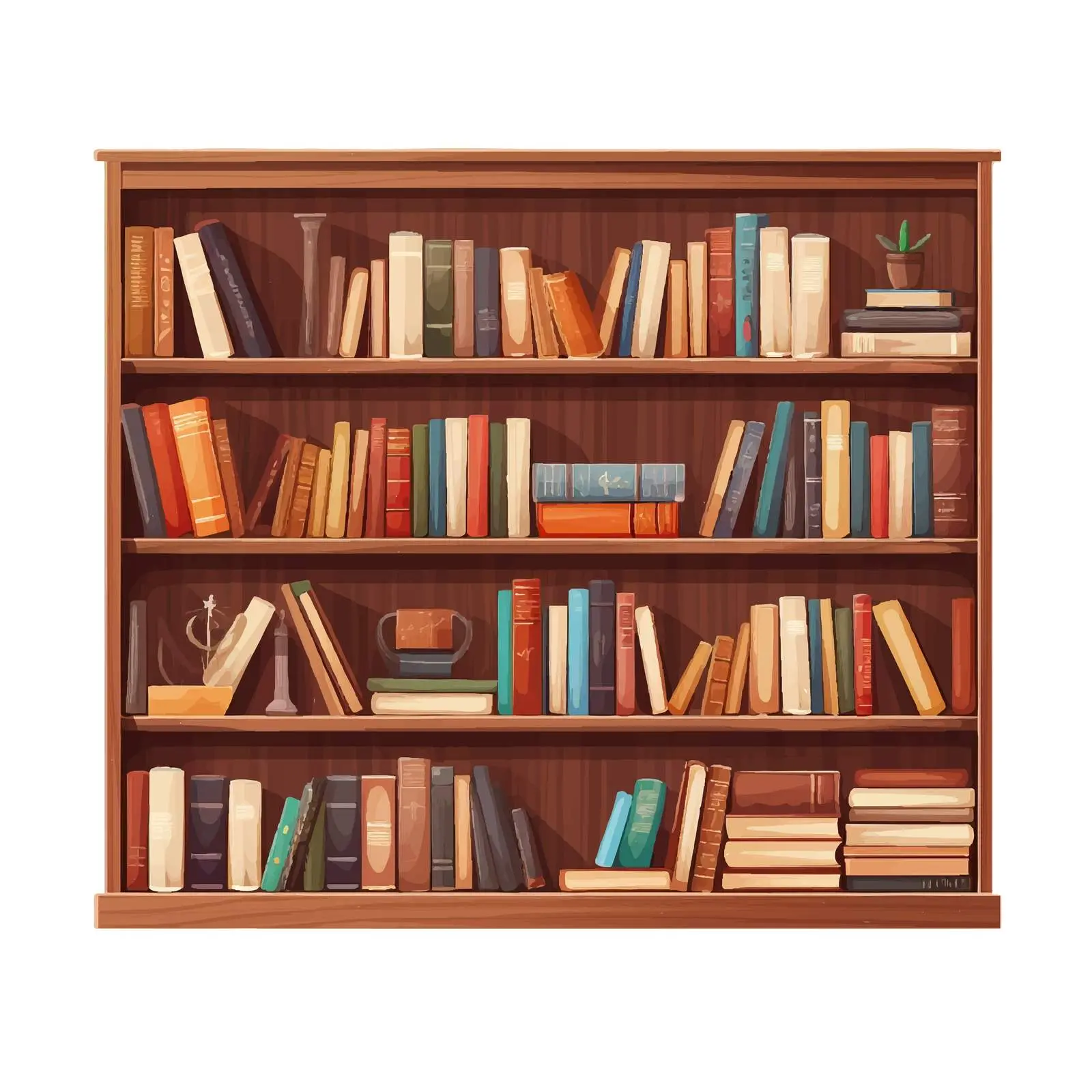 Bookshelf Vector Illustration on White Background — free download from Dotvec