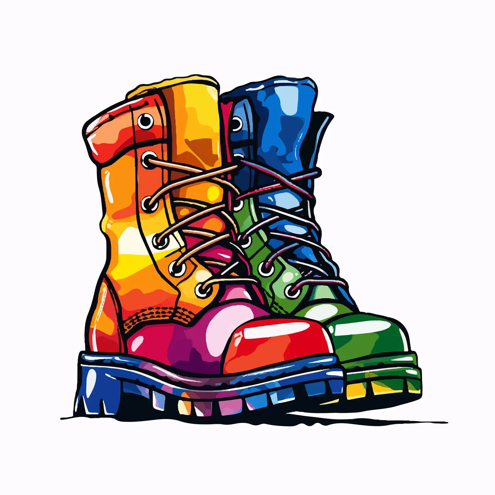 LGBTQ Flag Colorful Boot Print Vector – free youth culture image from Dotvec