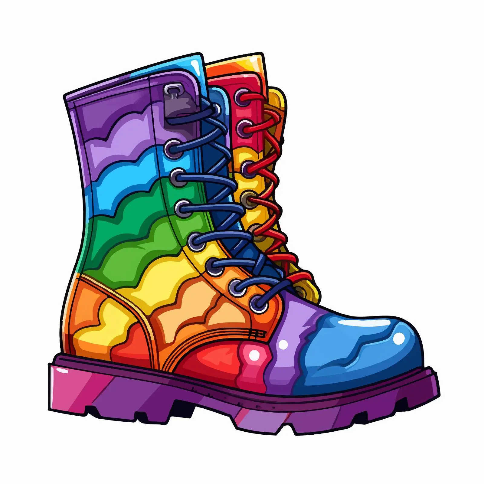 LGBTQ Flag Colored Boot Print Vector — free download from Dotvec
