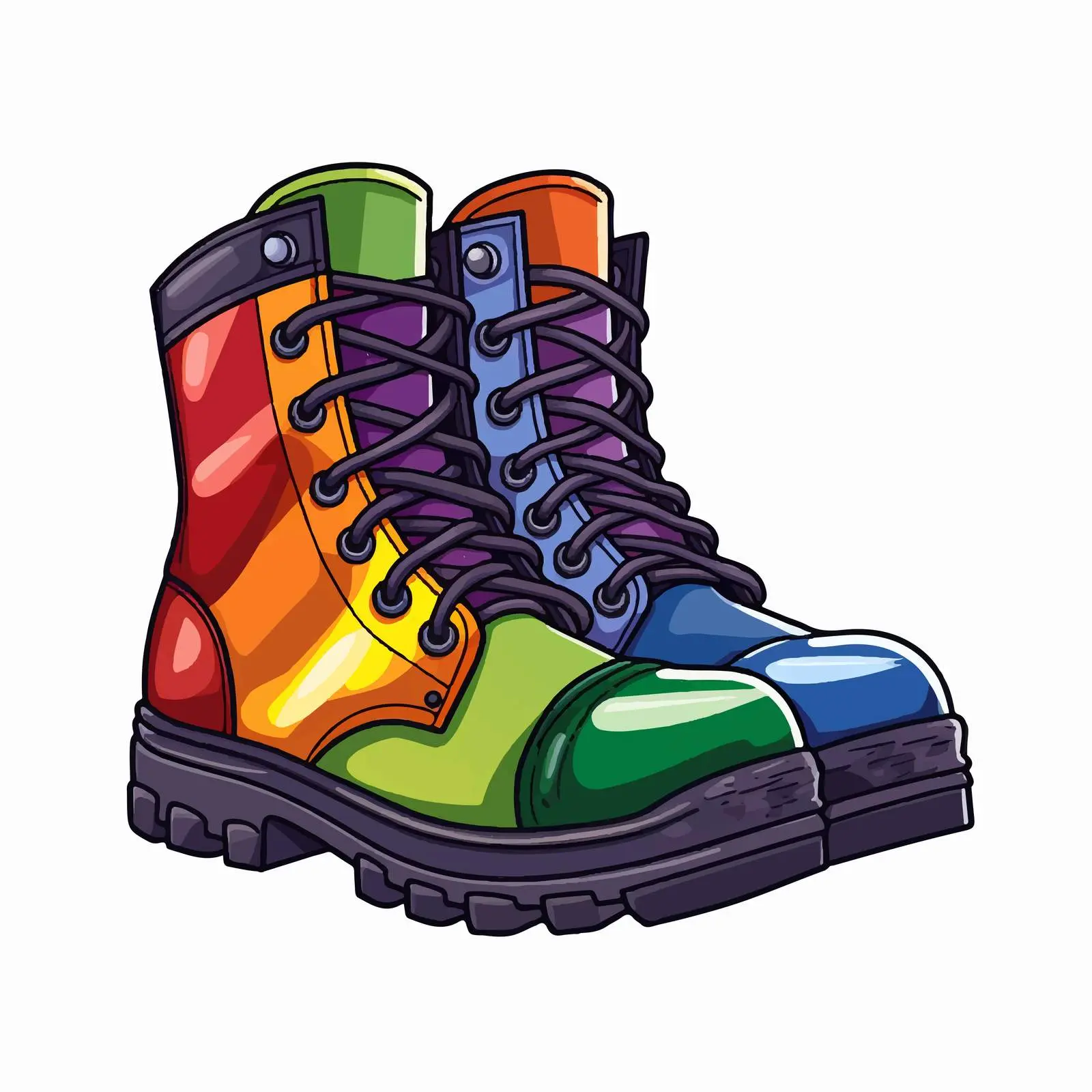 LGBTQ Flag Boot Print Illustration – free youth culture image from Dotvec