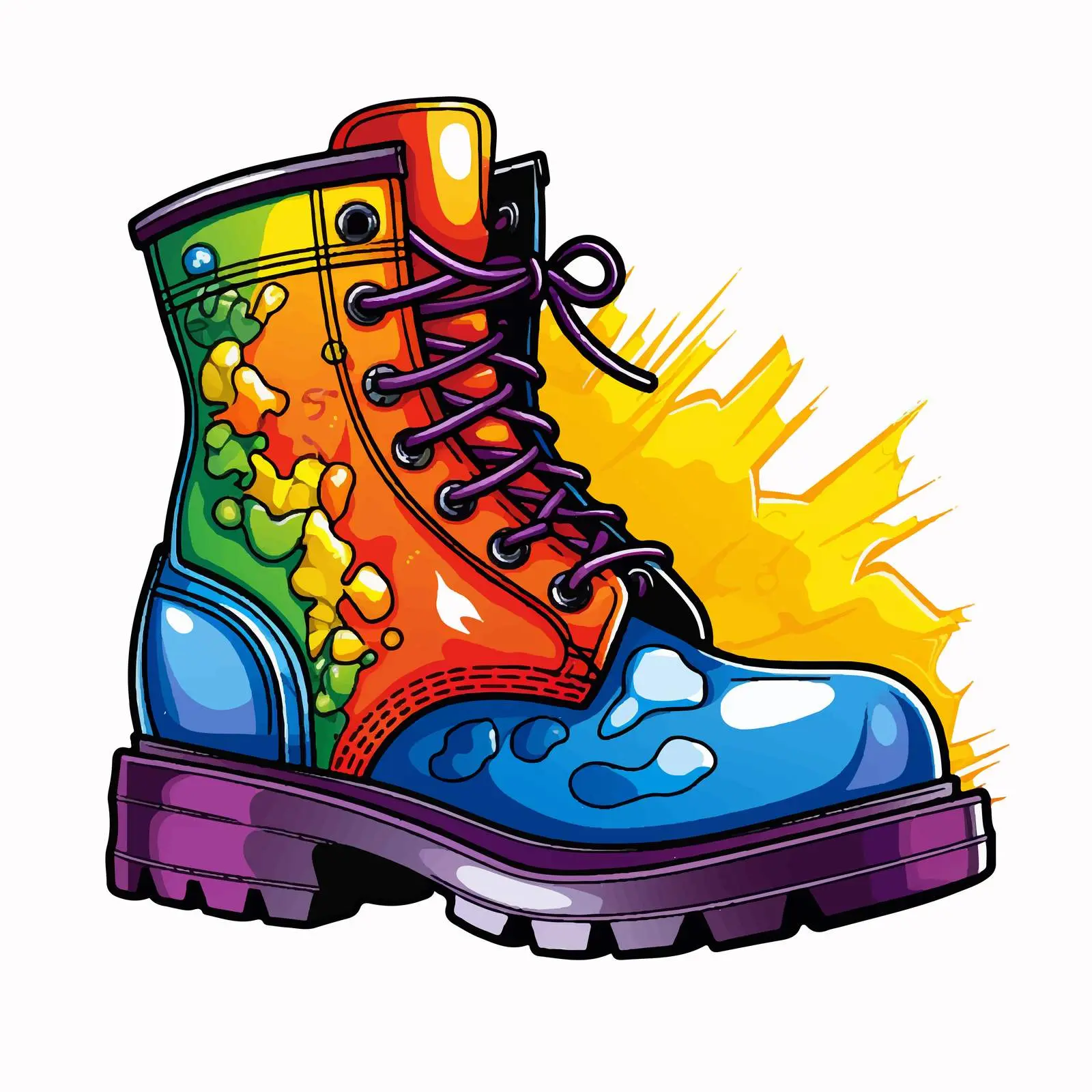 LGBTQ Flag Colors Boot Print Vector Design – free youth culture image from Dotvec