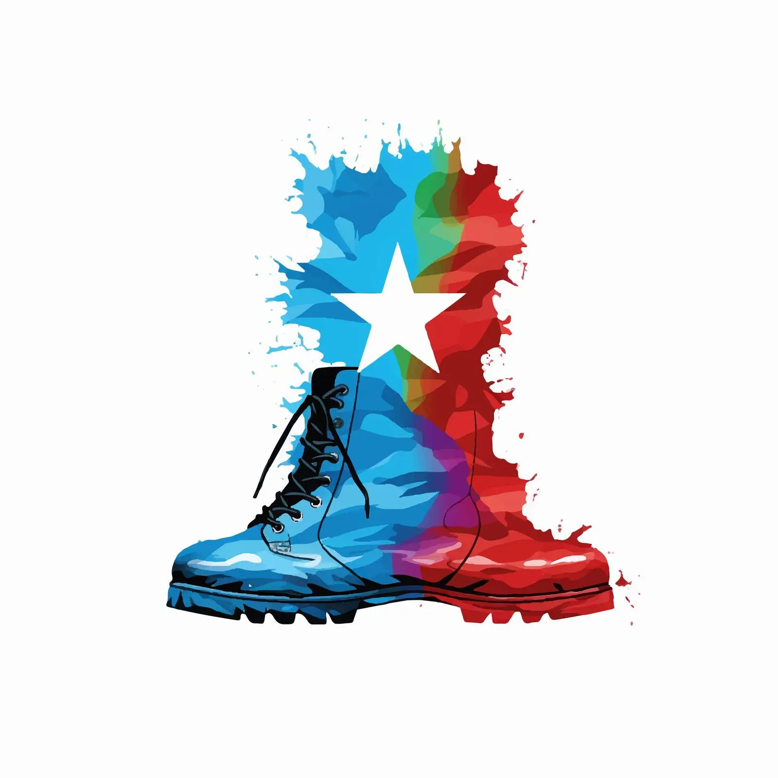 Boot Print in National Flag Colors — free download from Dotvec