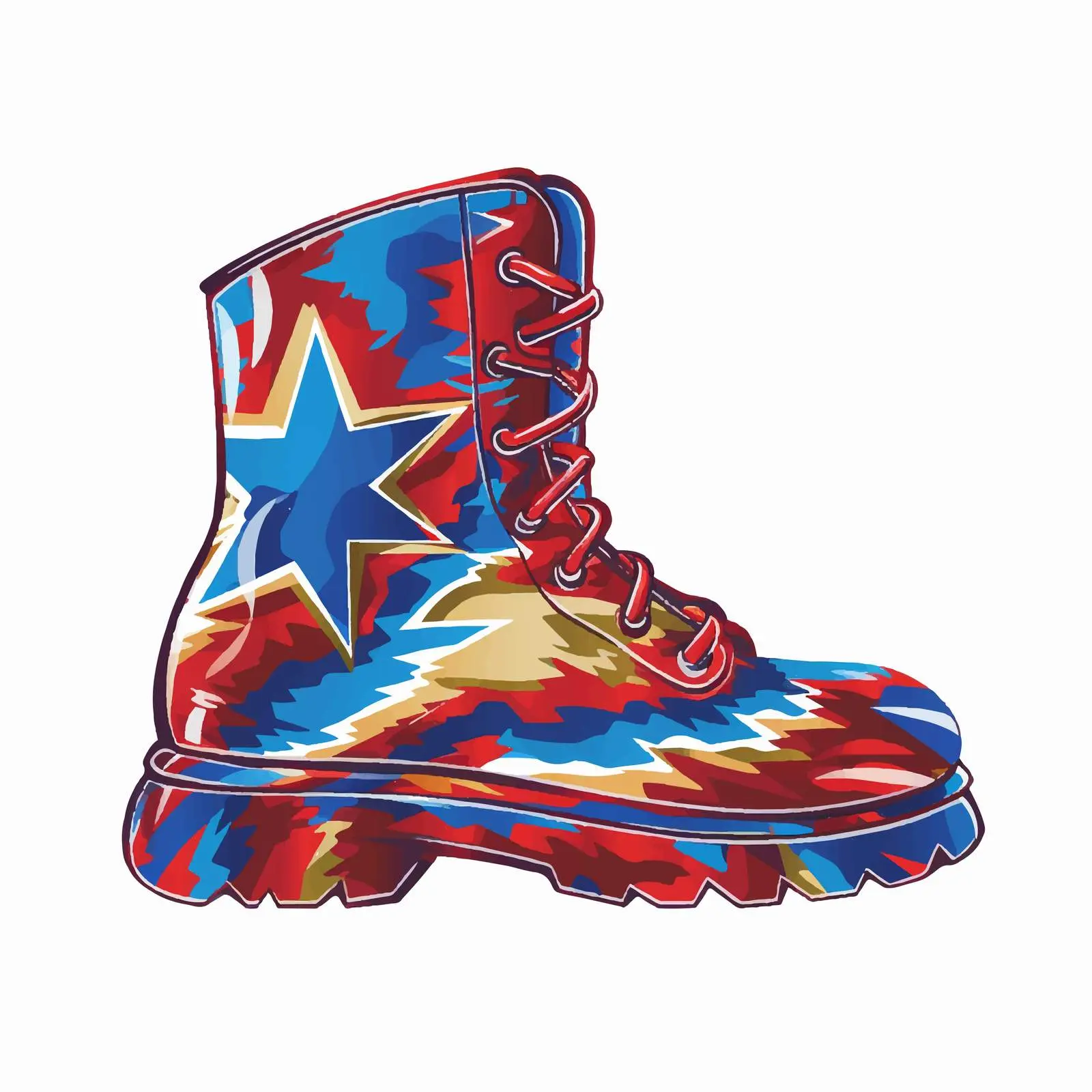 Boot Print with National Flag Colors — free download from Dotvec
