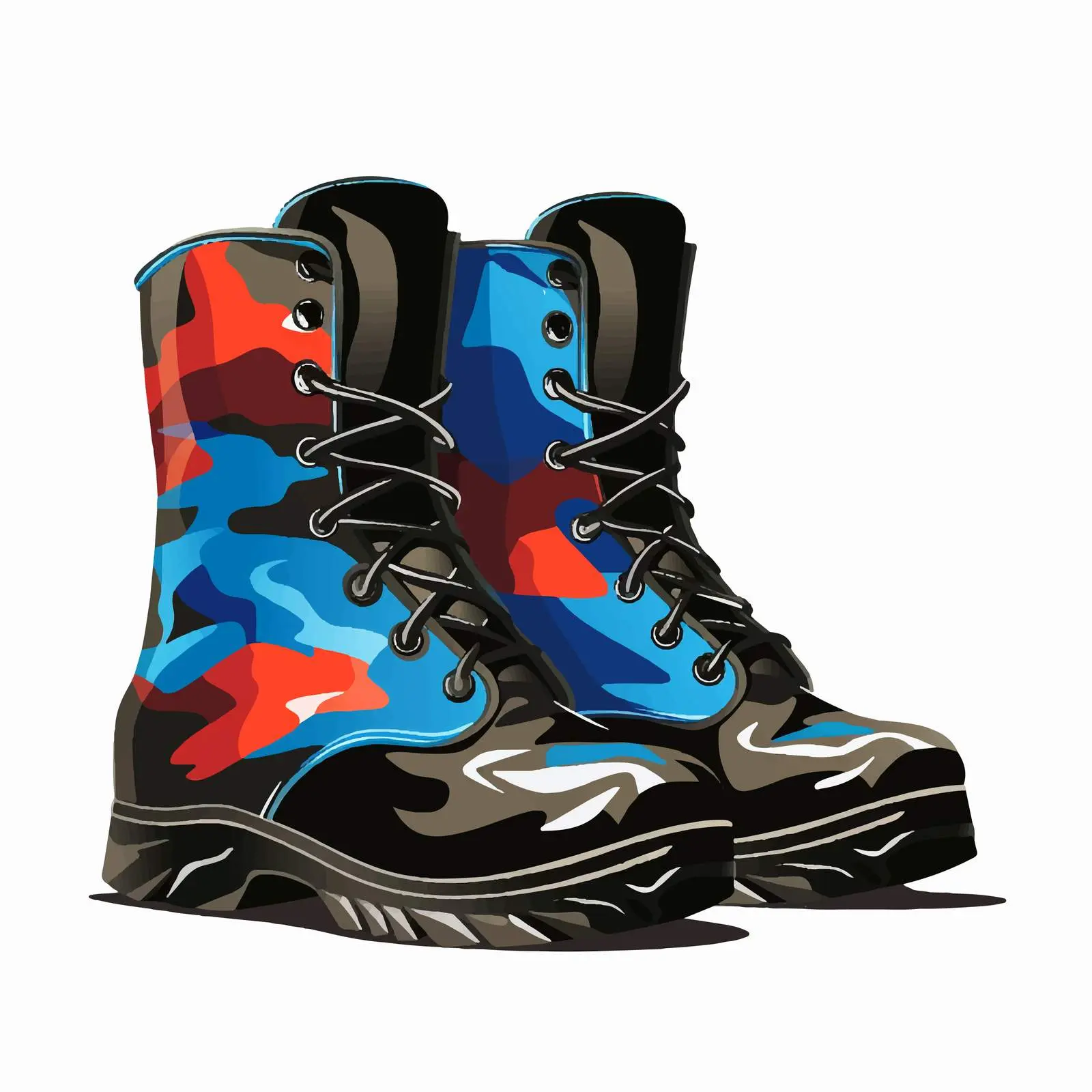 Boot Print in National Flag Colors – free art for home image from Dotvec