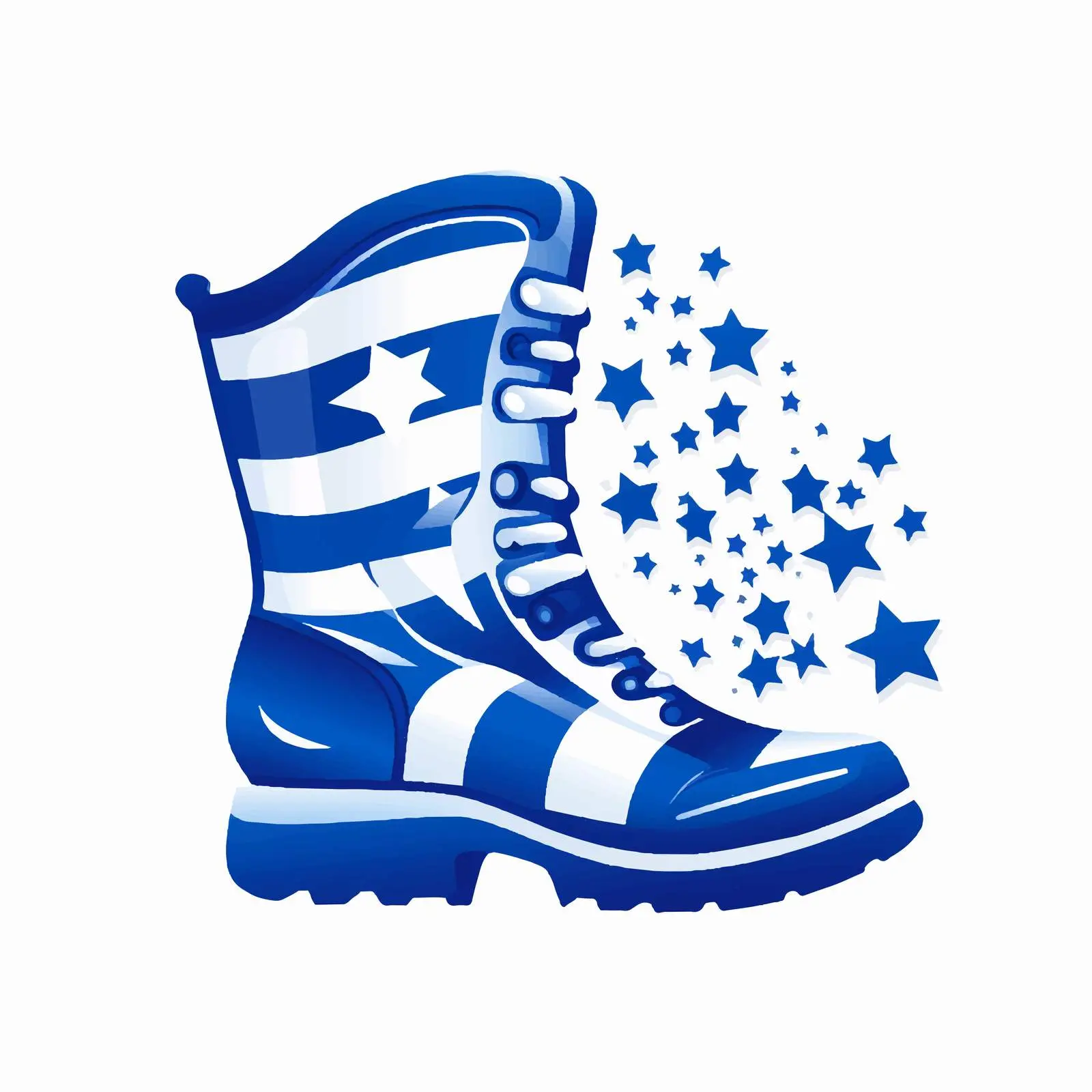Boot Print in National Flag Colors on White Background – free emblems image from Dotvec
