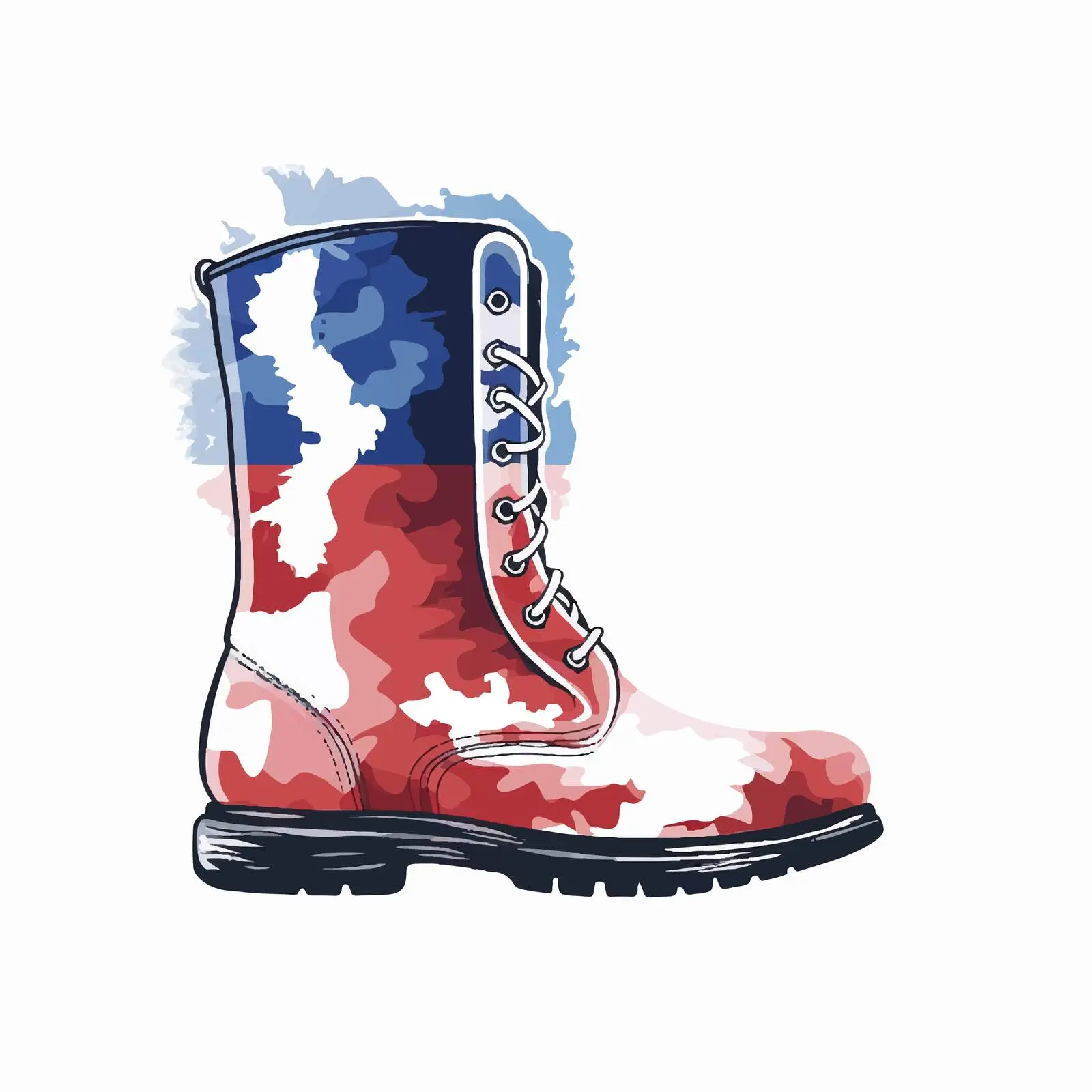 Boot Print in National Flag Colors – free depiction image from Dotvec