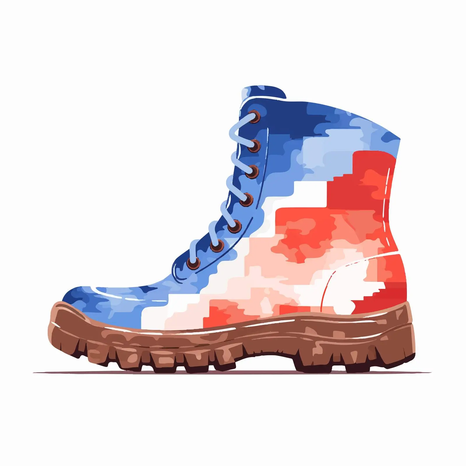 National Flag Boot Print on White Background – free optical image from Dotvec