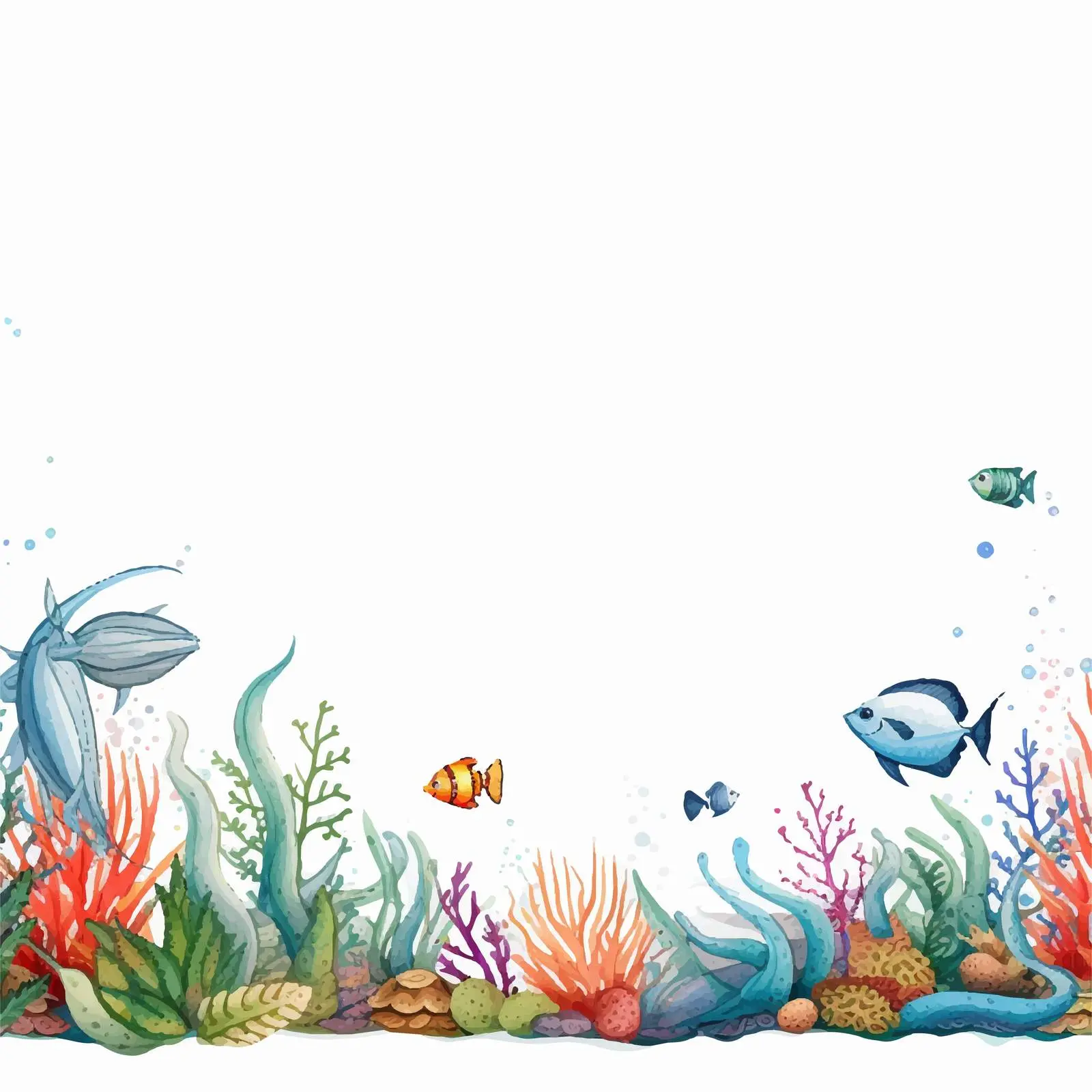 Sea Animals Border Design Vector Illustration — free download from Dotvec