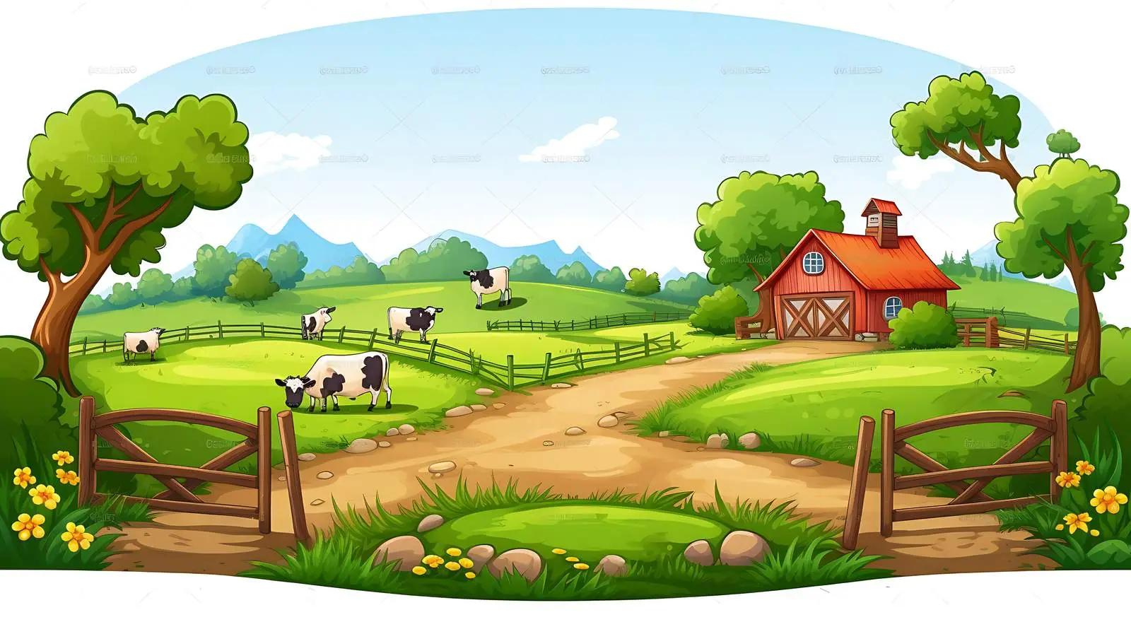 Rustic Farm Border Template — free download from Dotvec