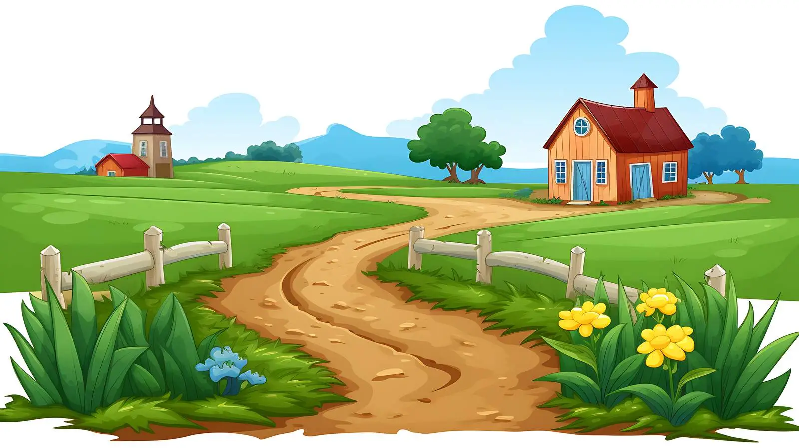 Farm Scene Border Template — free download from Dotvec