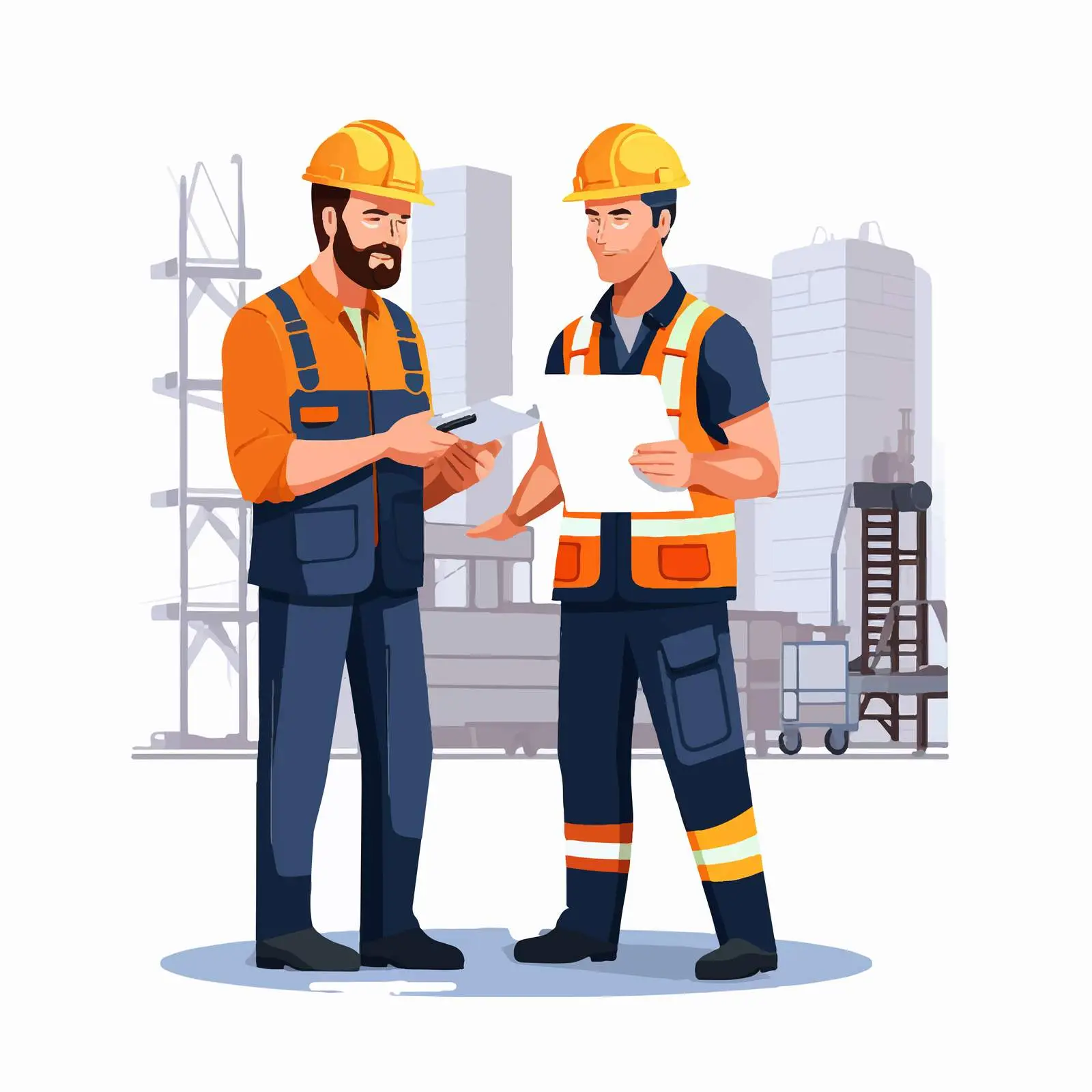 Boss and Repairman Discussing Work Communication — free download from Dotvec