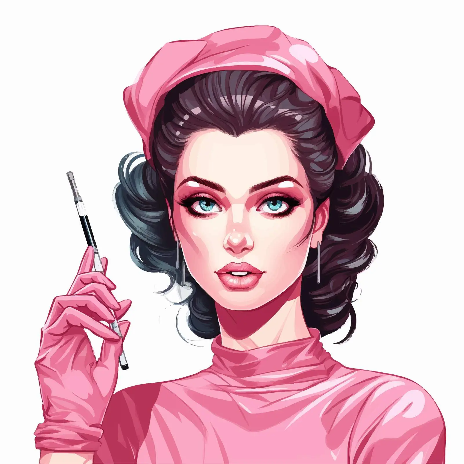 Botox Beauty Injections Portrait with Markup – free beauty therapy image from Dotvec