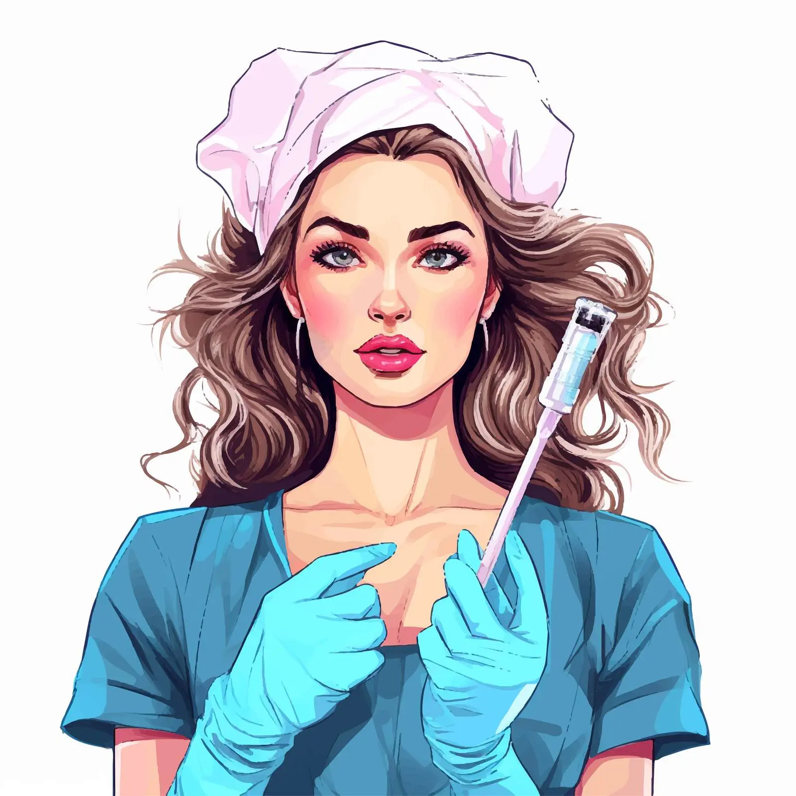 Botox Beauty Injections Portrait with Markup — free download from Dotvec