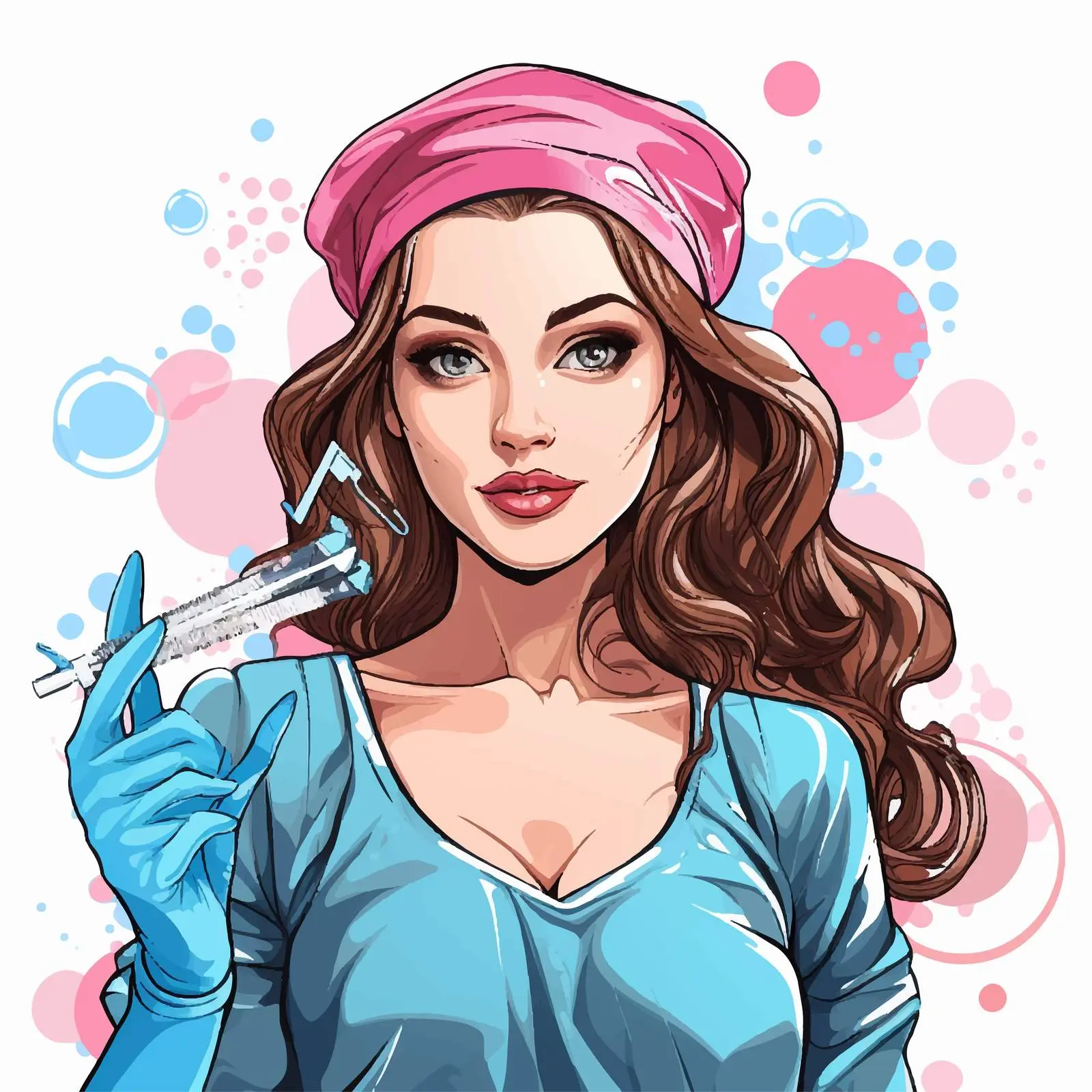 Botox Beauty Injections Portrait with Markup – free beauty therapy image from Dotvec