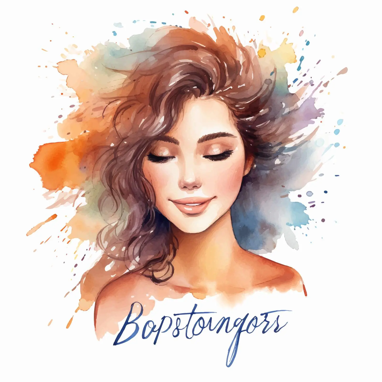 Beautiful Girl Portrait with Handwritten Quote — free download from Dotvec