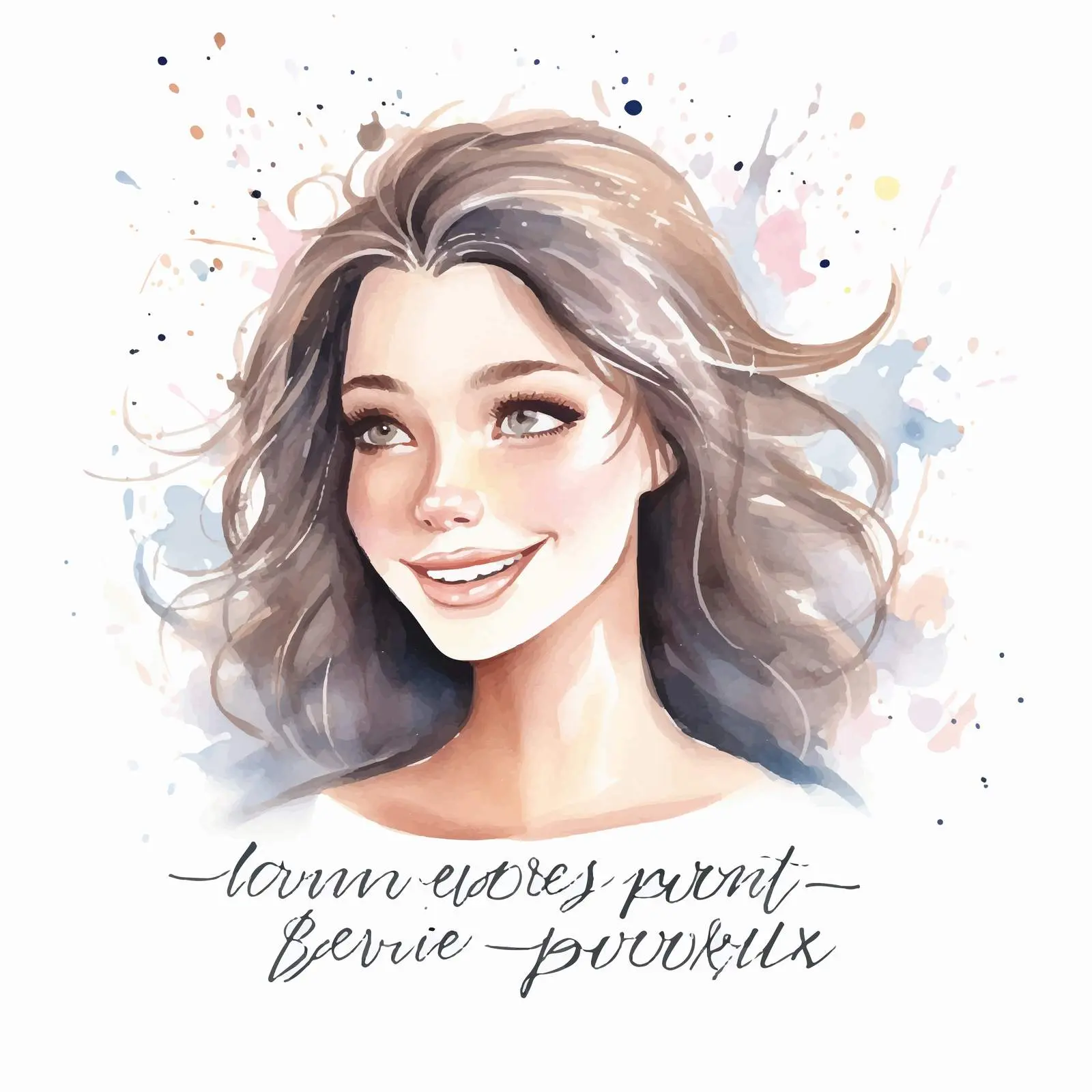 Beautiful Girl Portrait with Handwritten Quote — free download from Dotvec