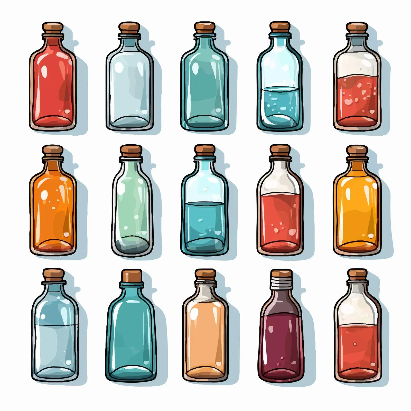 Bottle Line Vector Illustration on White Background — free download from Dotvec