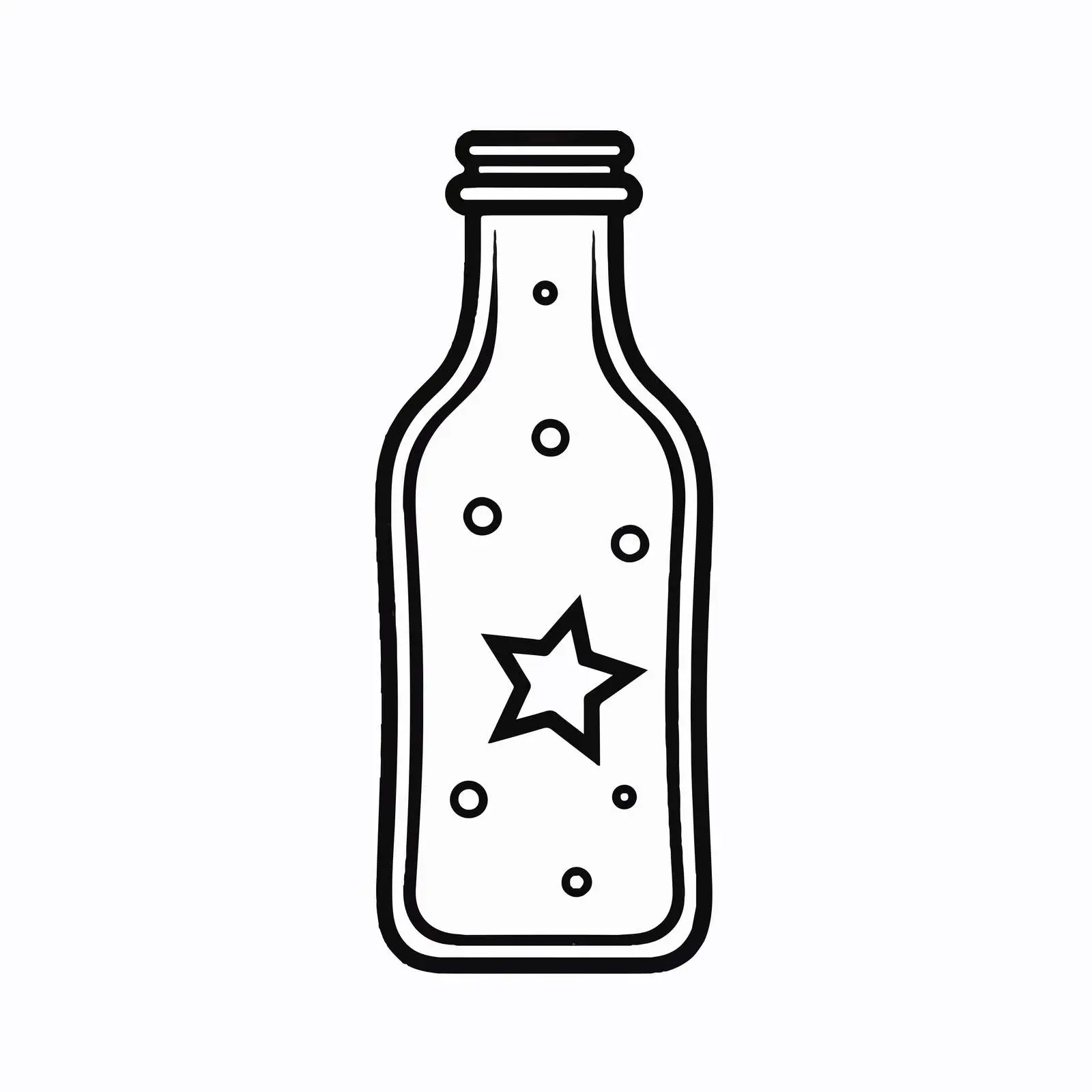 Cartoon Bottle Outline Vector Illustration – free beverage container image from Dotvec