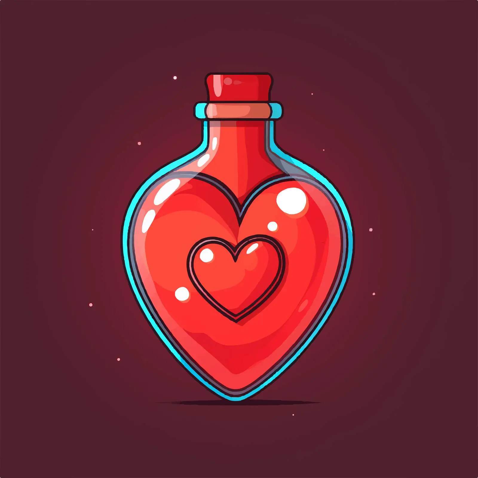 Heart-Shaped Bottle Cartoon Vector Illustration – free container image from Dotvec