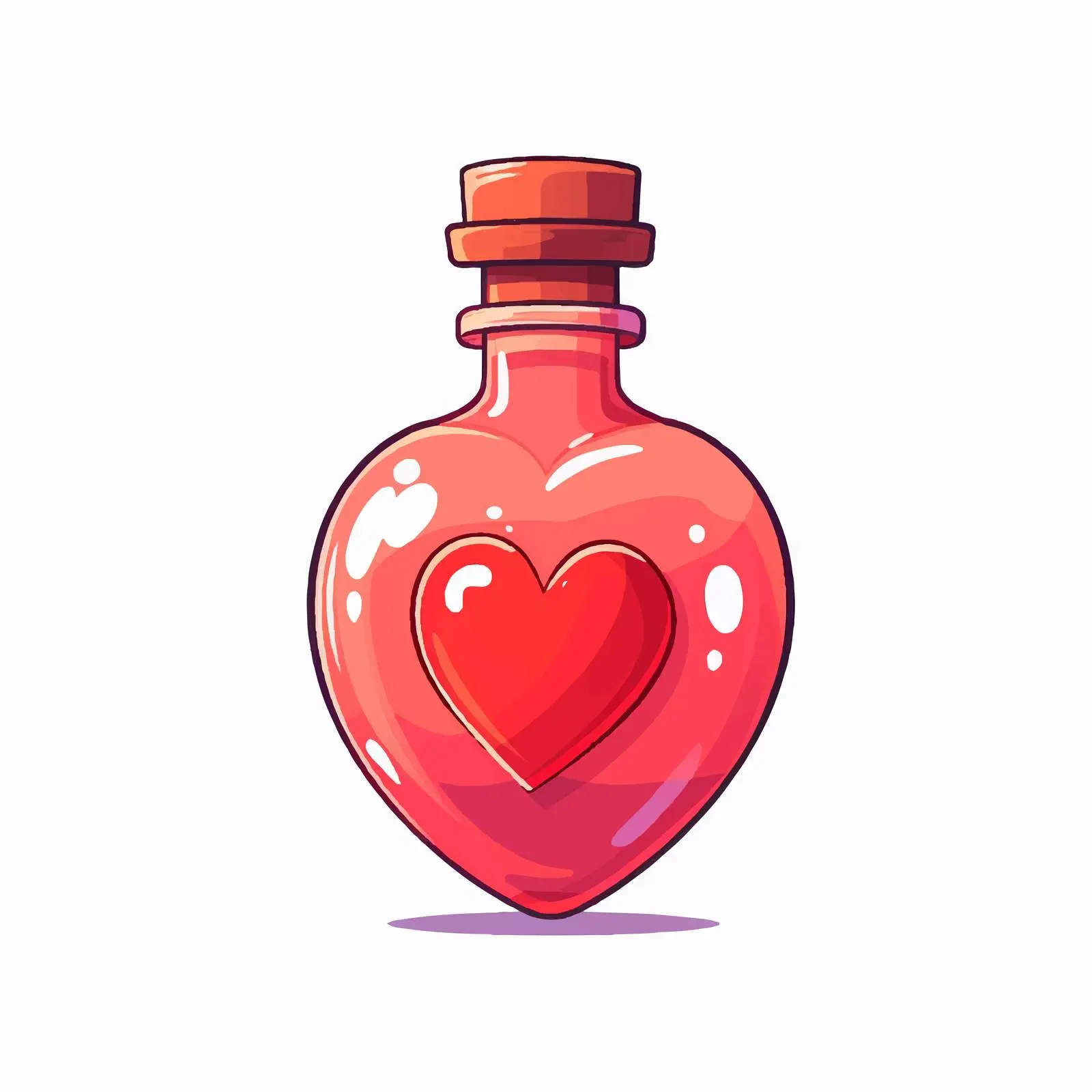 Heart-Shaped Bottle Cartoon Vector Illustration — free download from Dotvec
