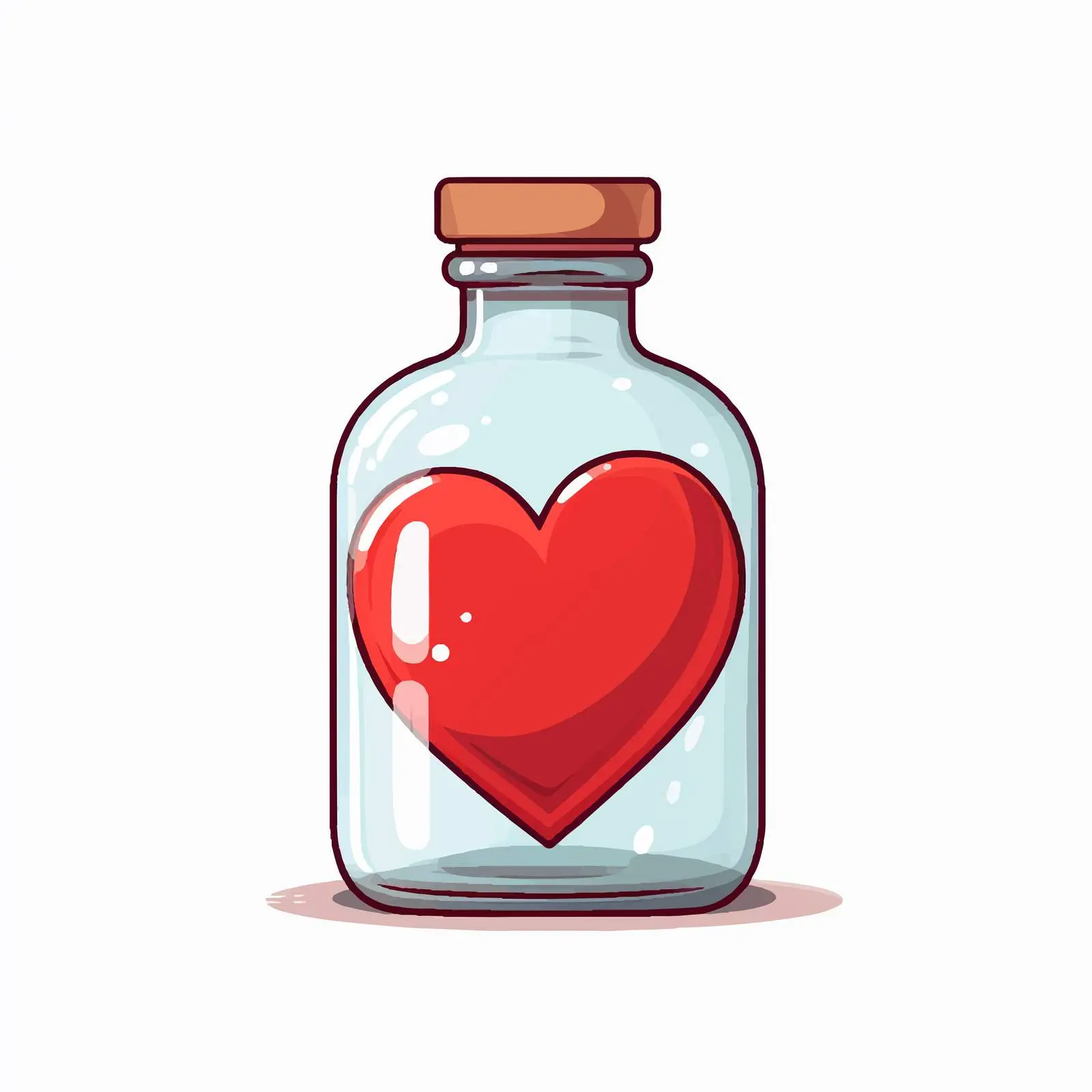 Heart-Shaped Bottle Cartoon Vector Illustration – free transparent background image from Dotvec