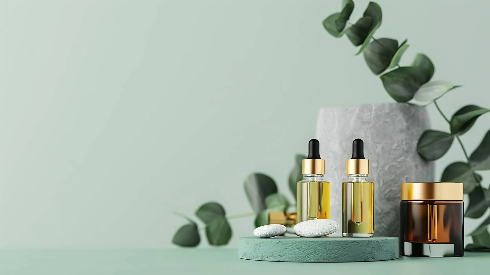 Eucalyptus Cosmetic Oil Bottles — free download from Dotvec