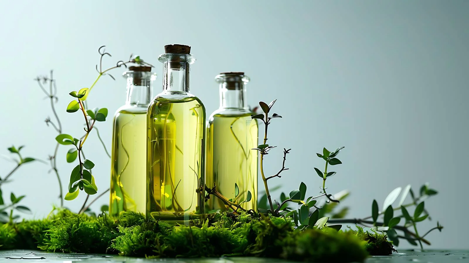 Cosmetic Oil Bottle with Plant — free download from Dotvec