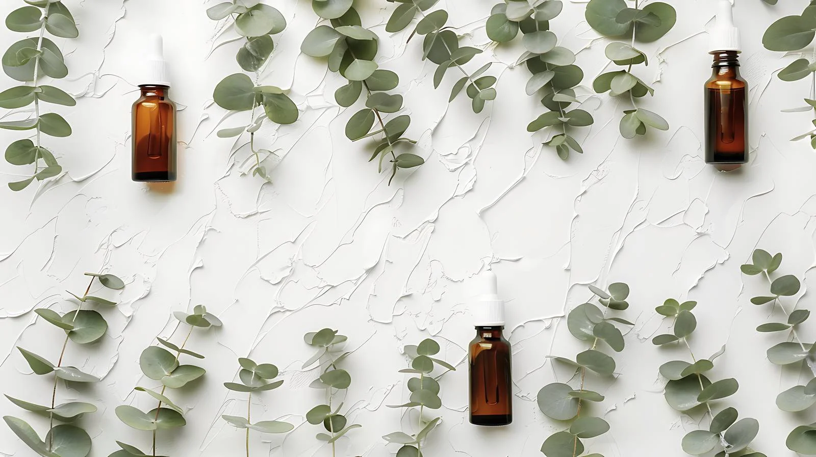 Eucalyptus Cosmetic Oil Bottles Composition — free download from Dotvec