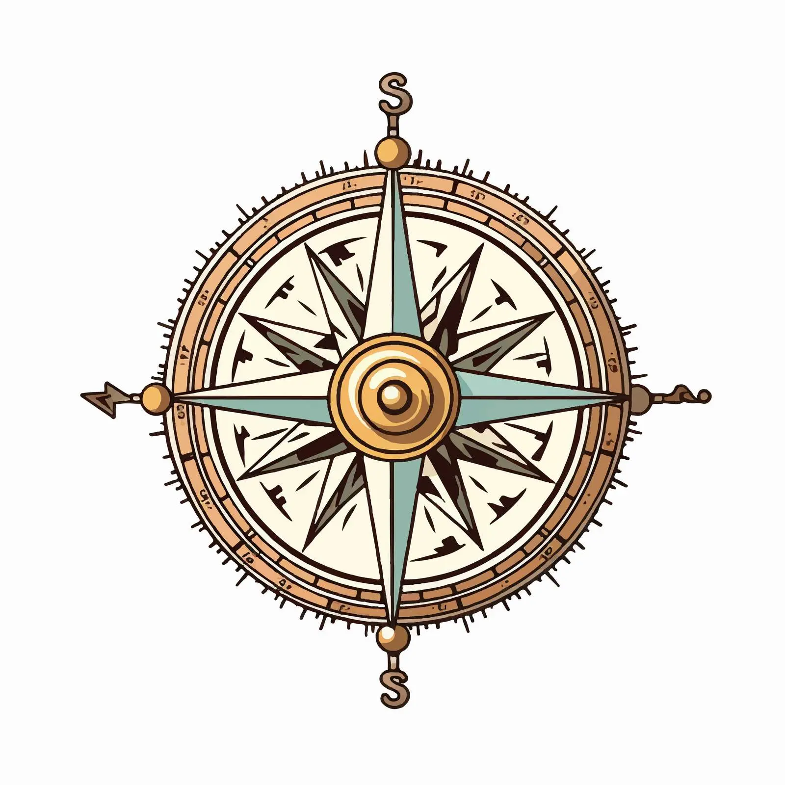 Bow Compass Vector Illustration on White Background – free instrument vector image from Dotvec