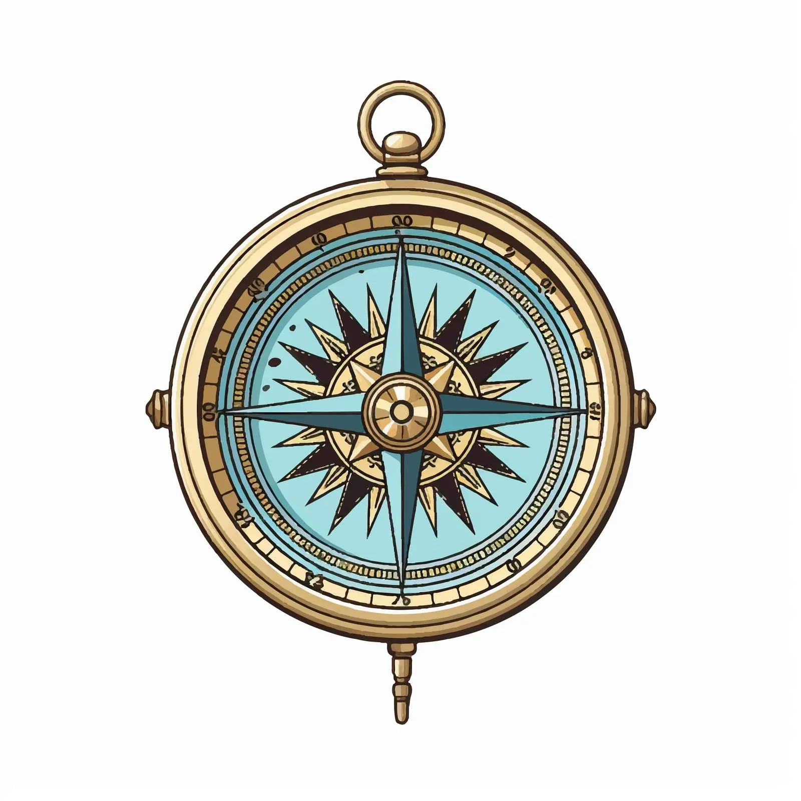 Bow Compass Line Vector Illustration on White Background – free technical drawing image from Dotvec