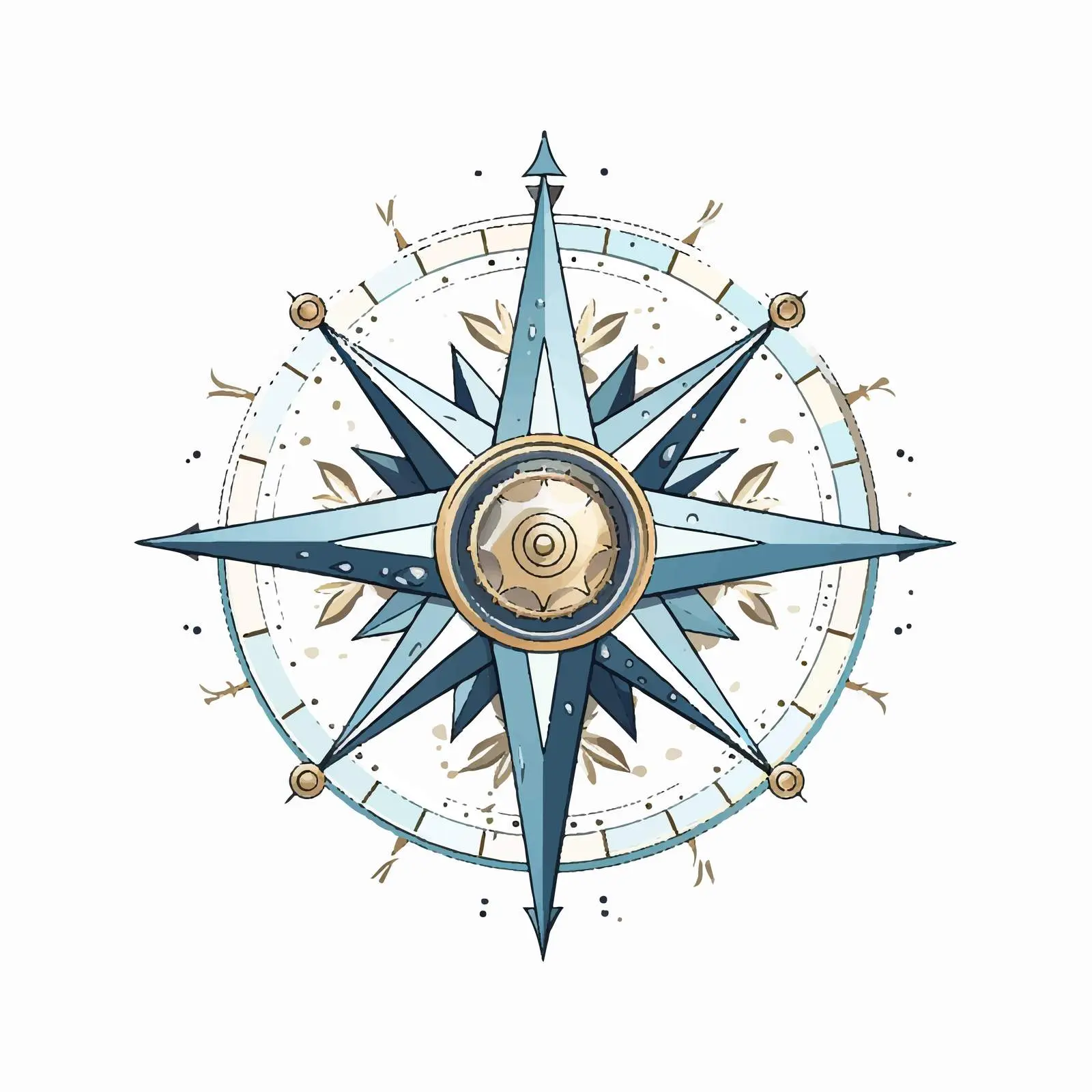Bow Compass Line Vector Illustration on White Background – free architecture design image from Dotvec