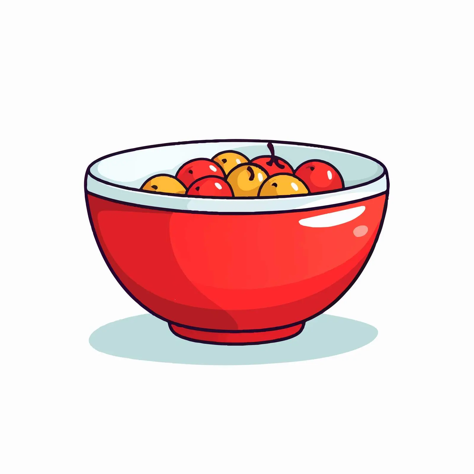 Cartoon Bowl Vector Line Illustration — free download from Dotvec