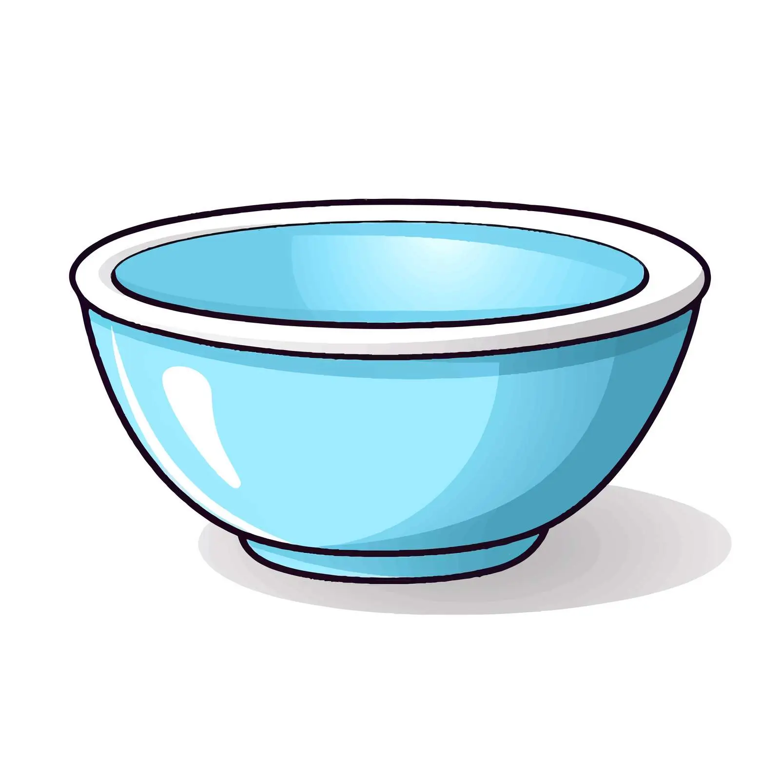 Cartoon Line Bowl Vector Illustration — free download from Dotvec