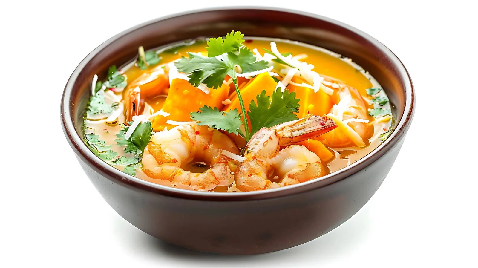 Delicious Sweet Potato Shrimp Coconut Soup — free download from Dotvec