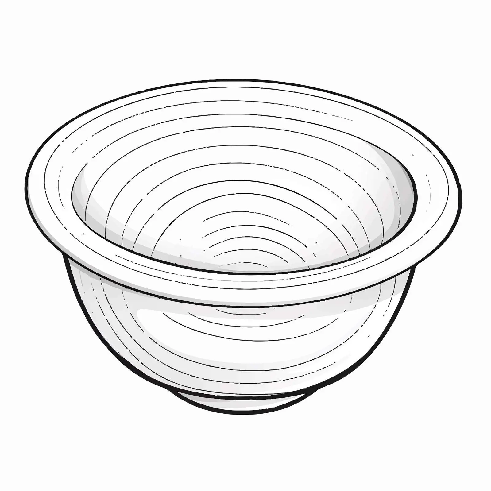 Bowl Outline Vector Illustration on White Background — free download from Dotvec