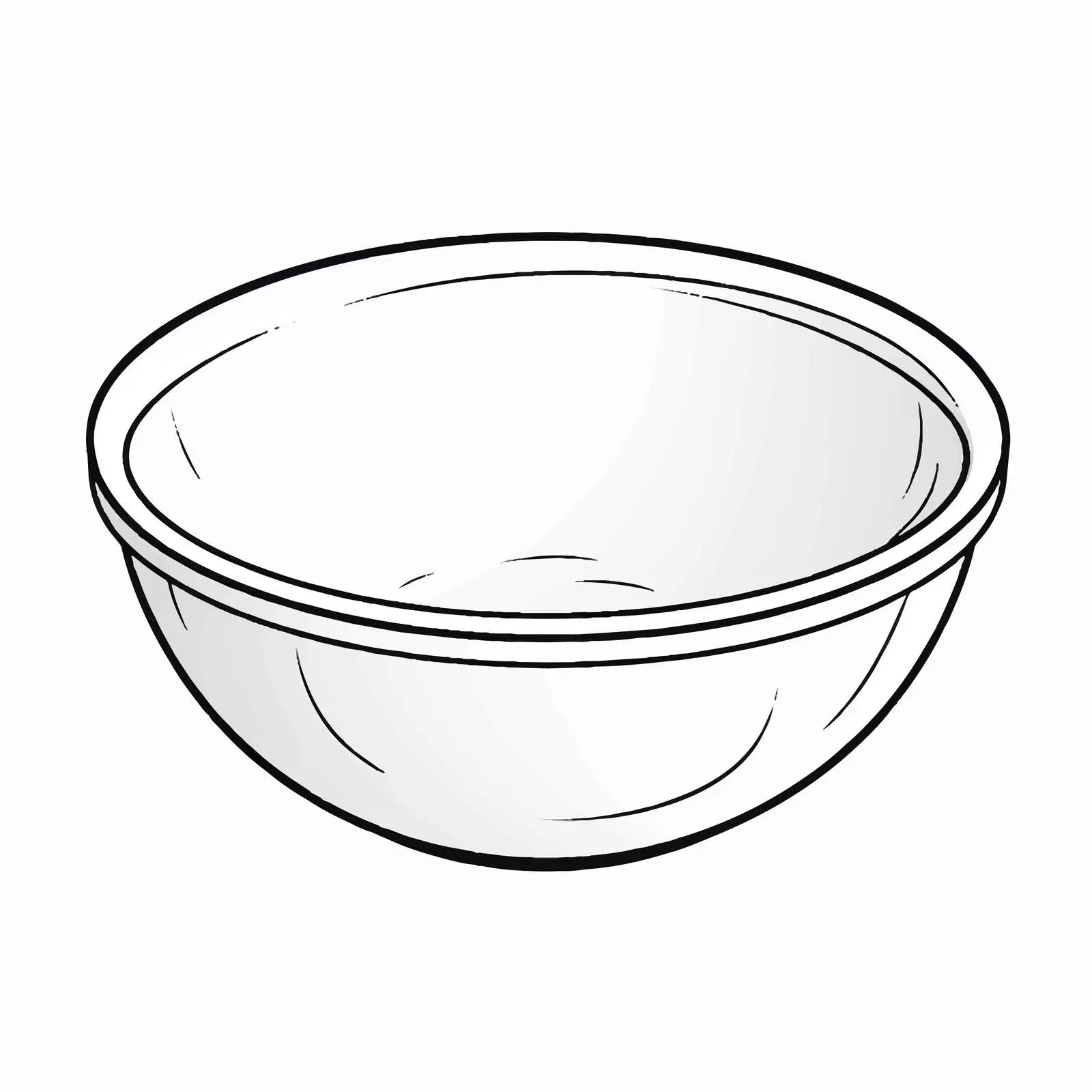 Outlined Bowl Vector Illustration on White Background — free download from Dotvec